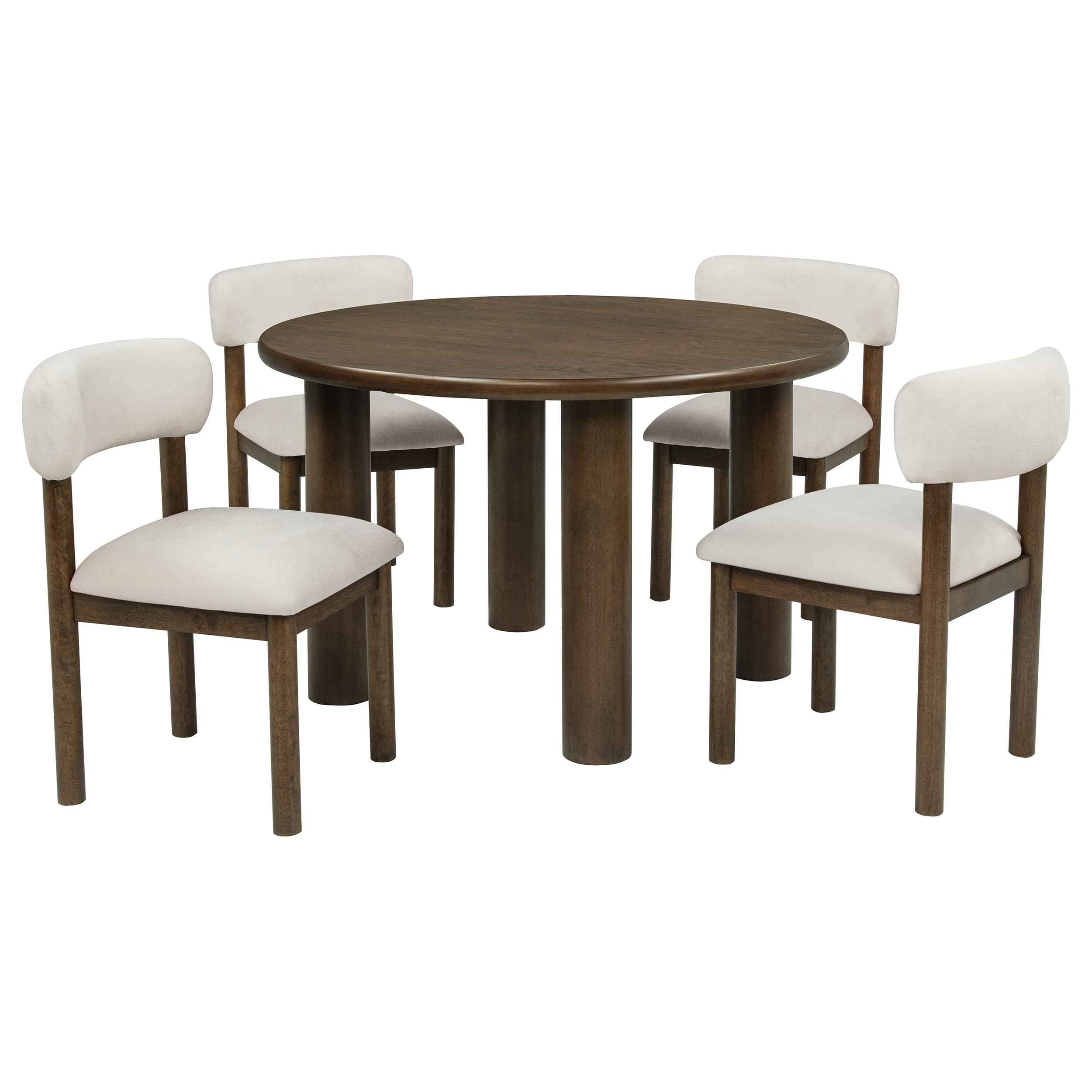 Faulkner 5-piece 48-inch Round Dining Set Cream - Image 1