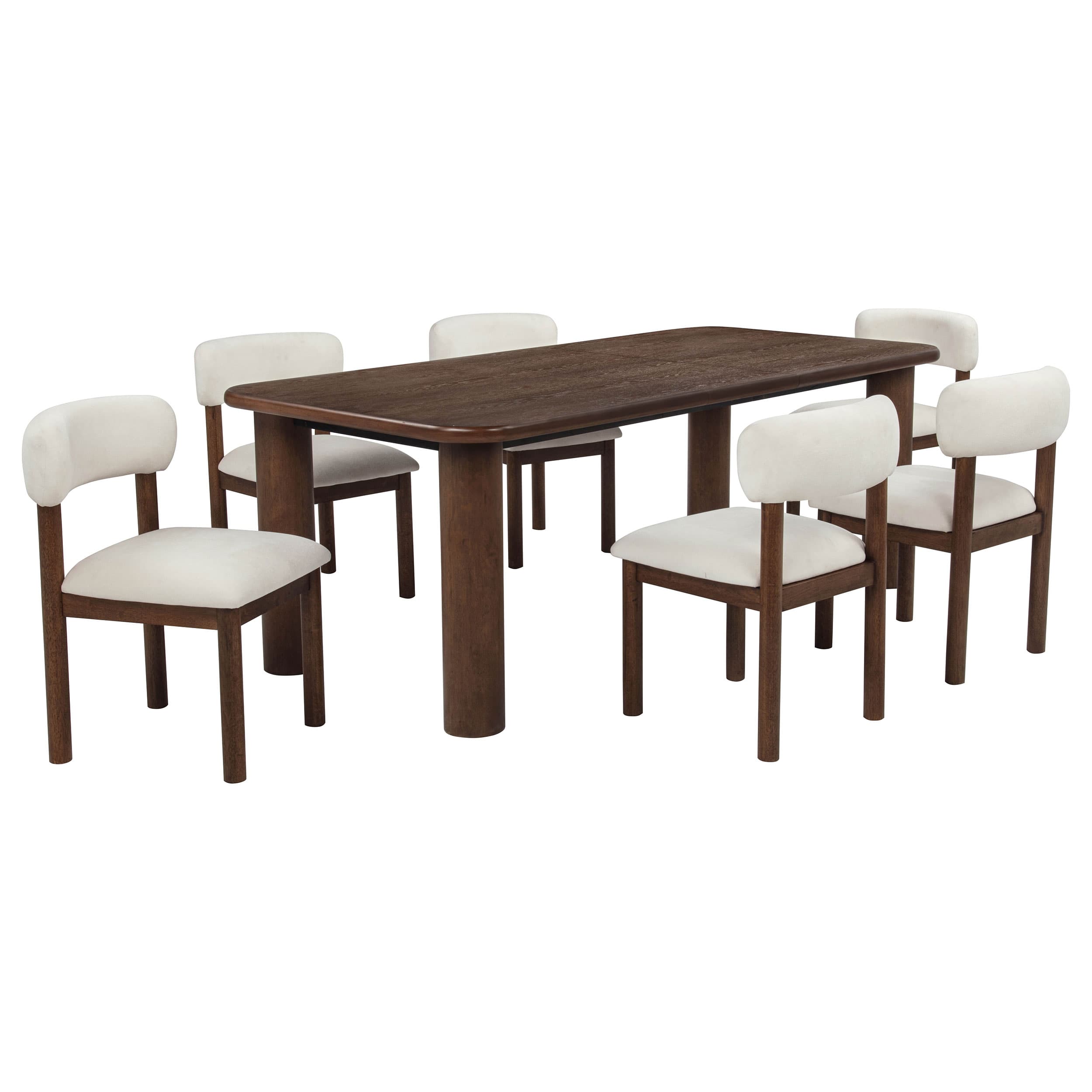 Faulkner 7-piece 84-inch Extension Dining Set Cream - Image 1
