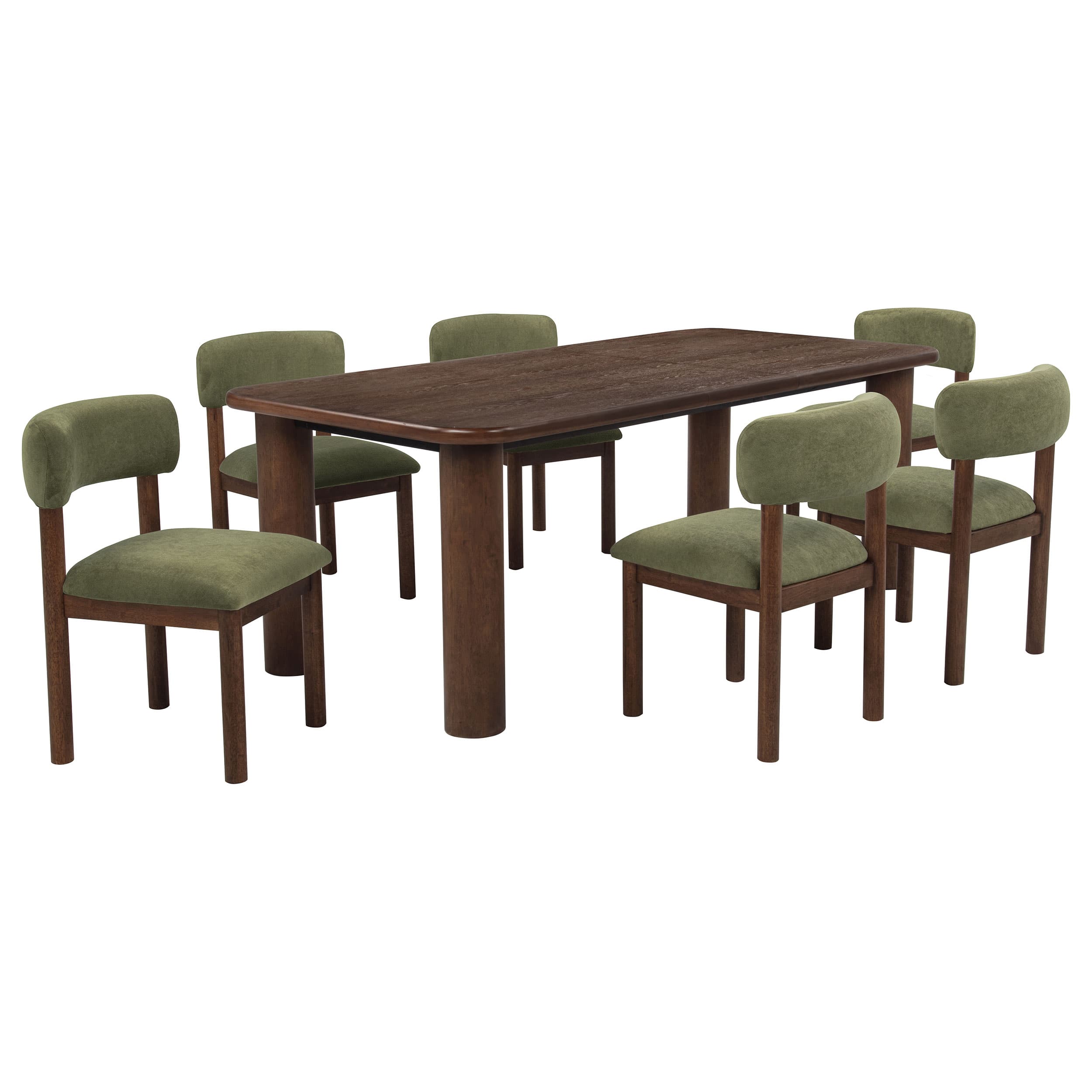 Faulkner 7-piece 84-inch Extension Dining Set Moss Green - Image 1
