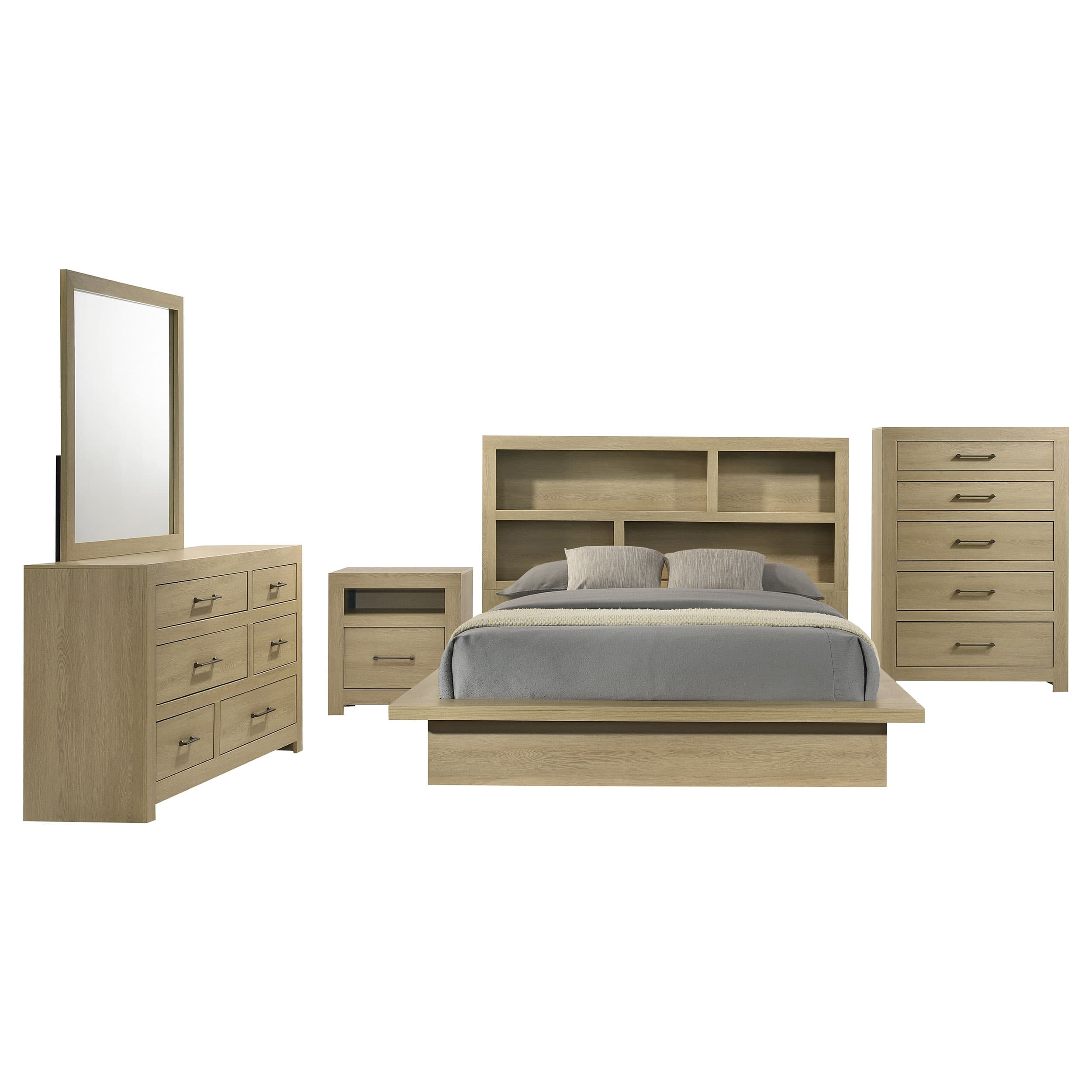 Hendricks 5-piece Queen Bedroom Set Light Oak - Image 1