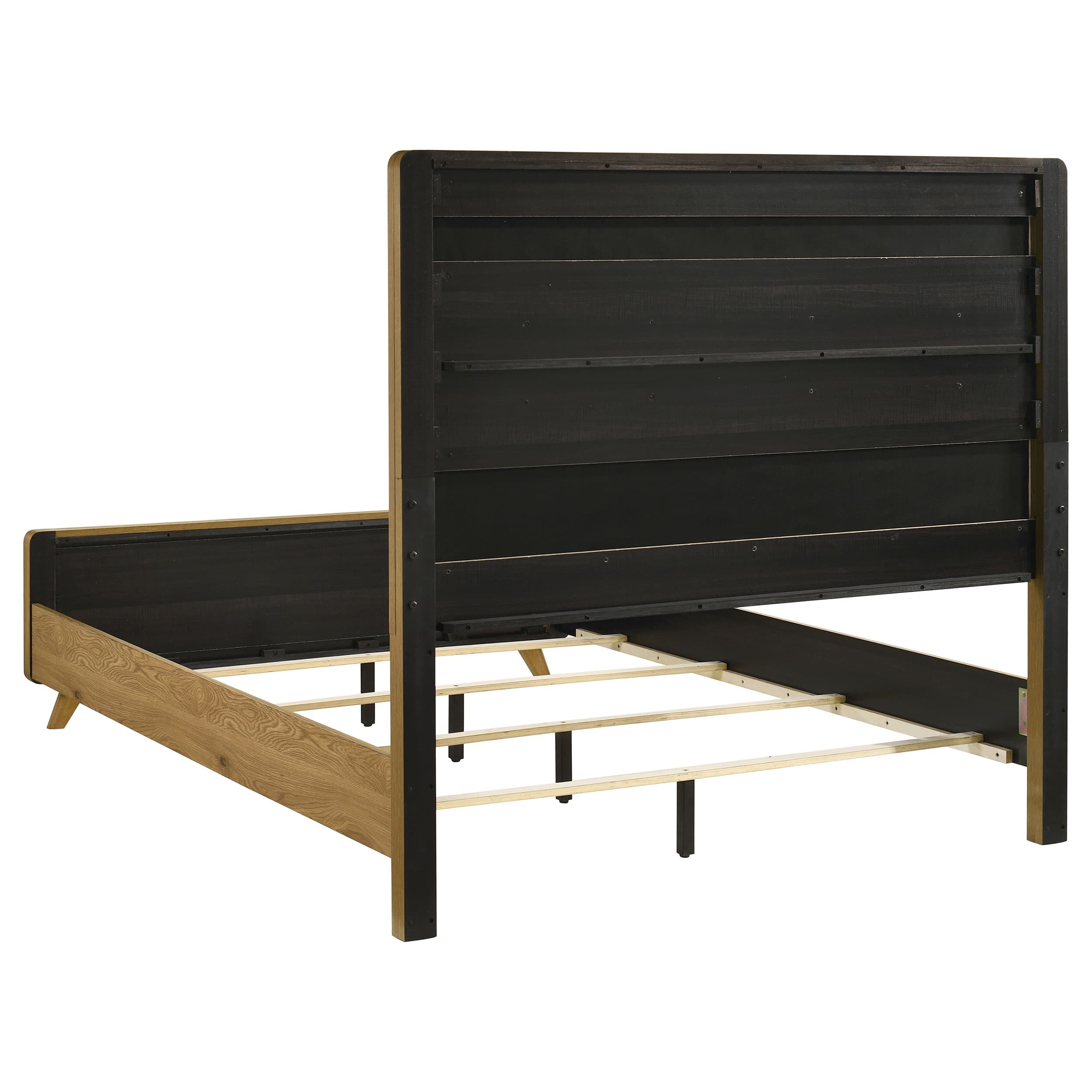 Bennett Queen Upholstered 4-Piece Mid-Century Bedroom Set Light Oak - Image 3