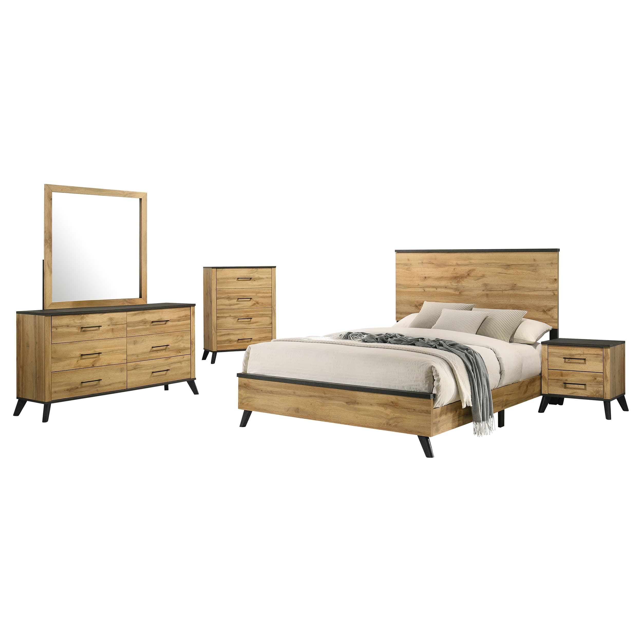 Kaywood 5-piece Queen Bedroom Set Natural Pine - Image 1