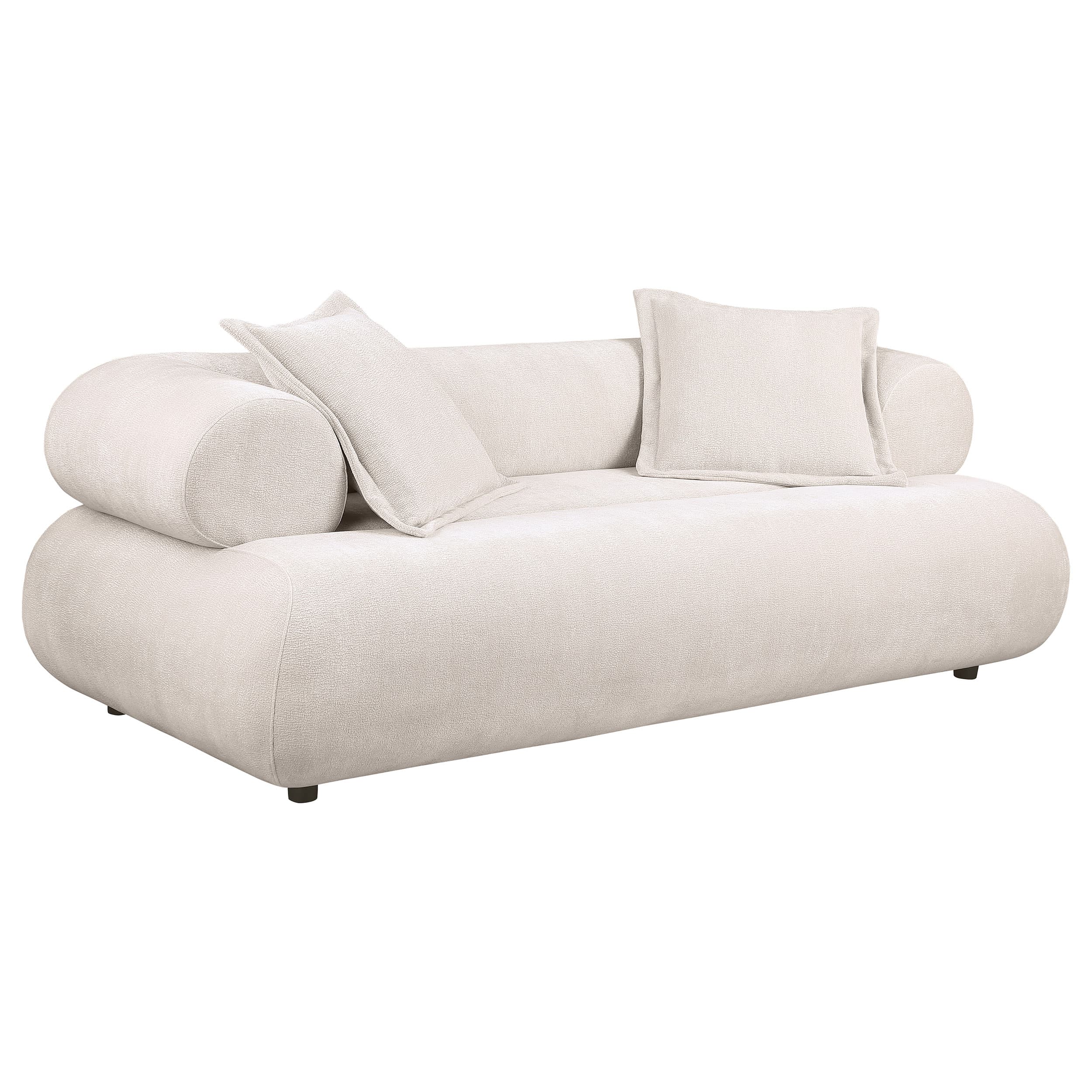 Eskola 2-Piece Chenille Sofa and Accent Chair Set Ivory - Image 2
