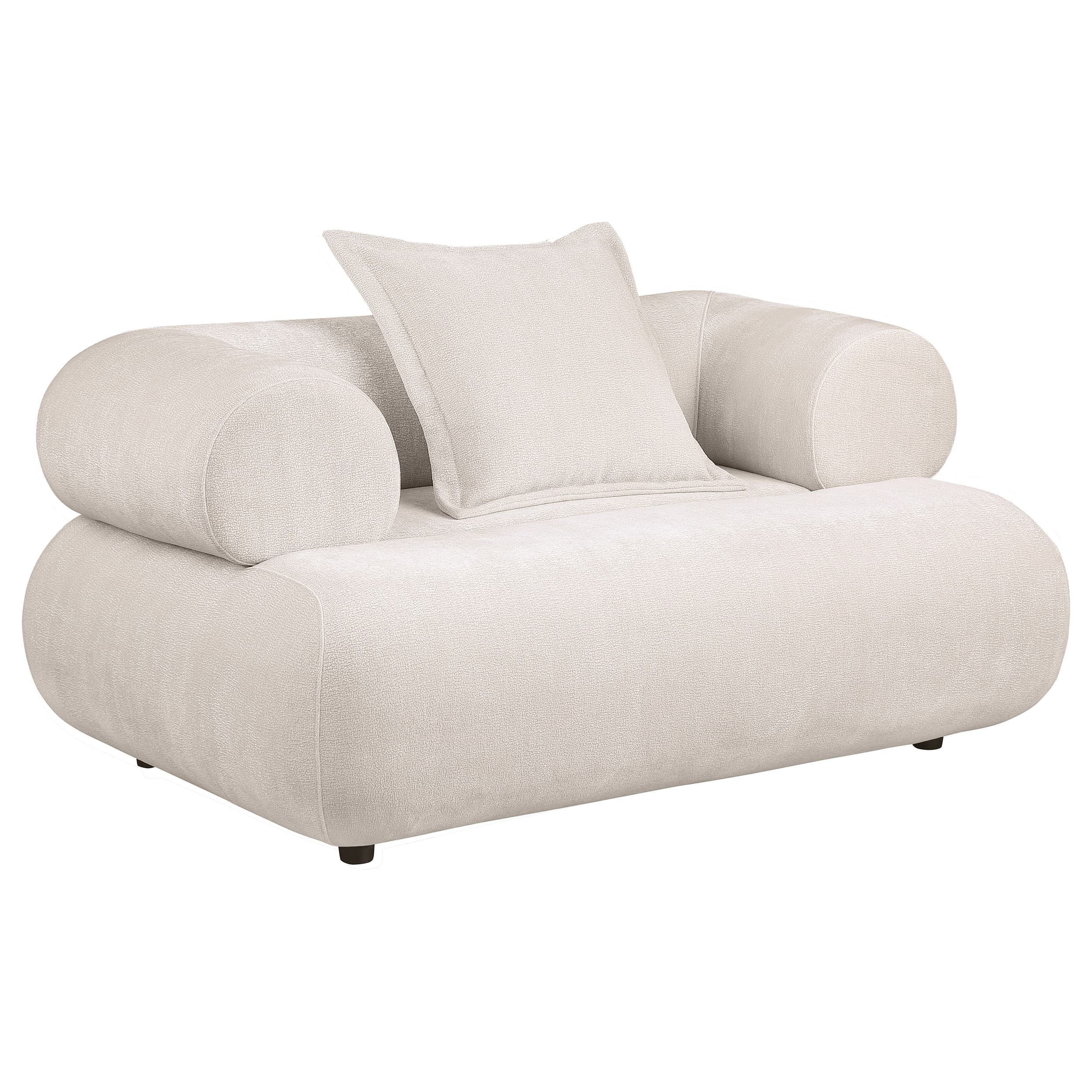 Eskola 2-Piece Chenille Sofa and Accent Chair Set Ivory - Image 4