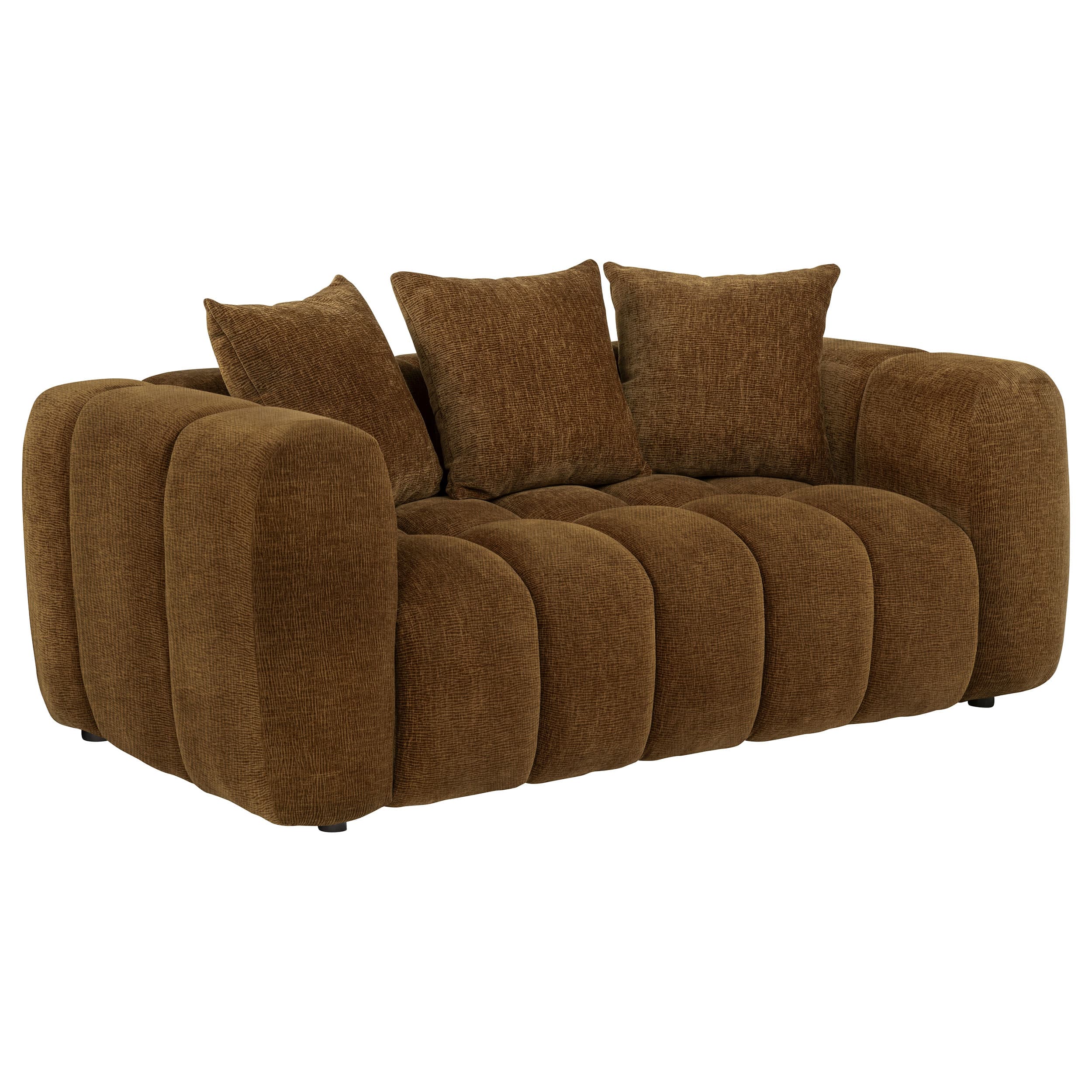 Lazaro 3-piece Fabric Upholstered Wide Channel Sofa Set Bronze - Image 6
