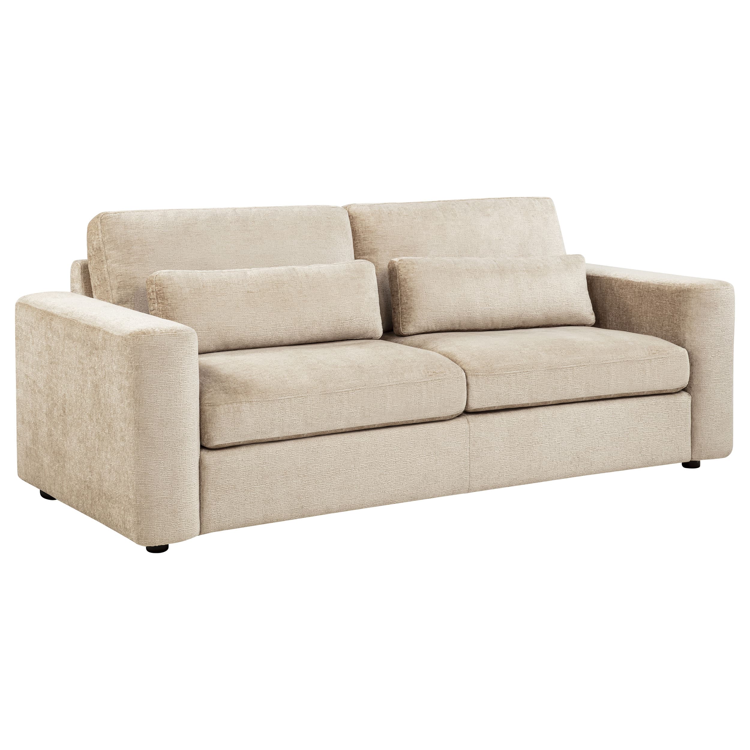 Amador 3-piece Chenille Upholstered Track Arm Sofa Set Camel - Image 2