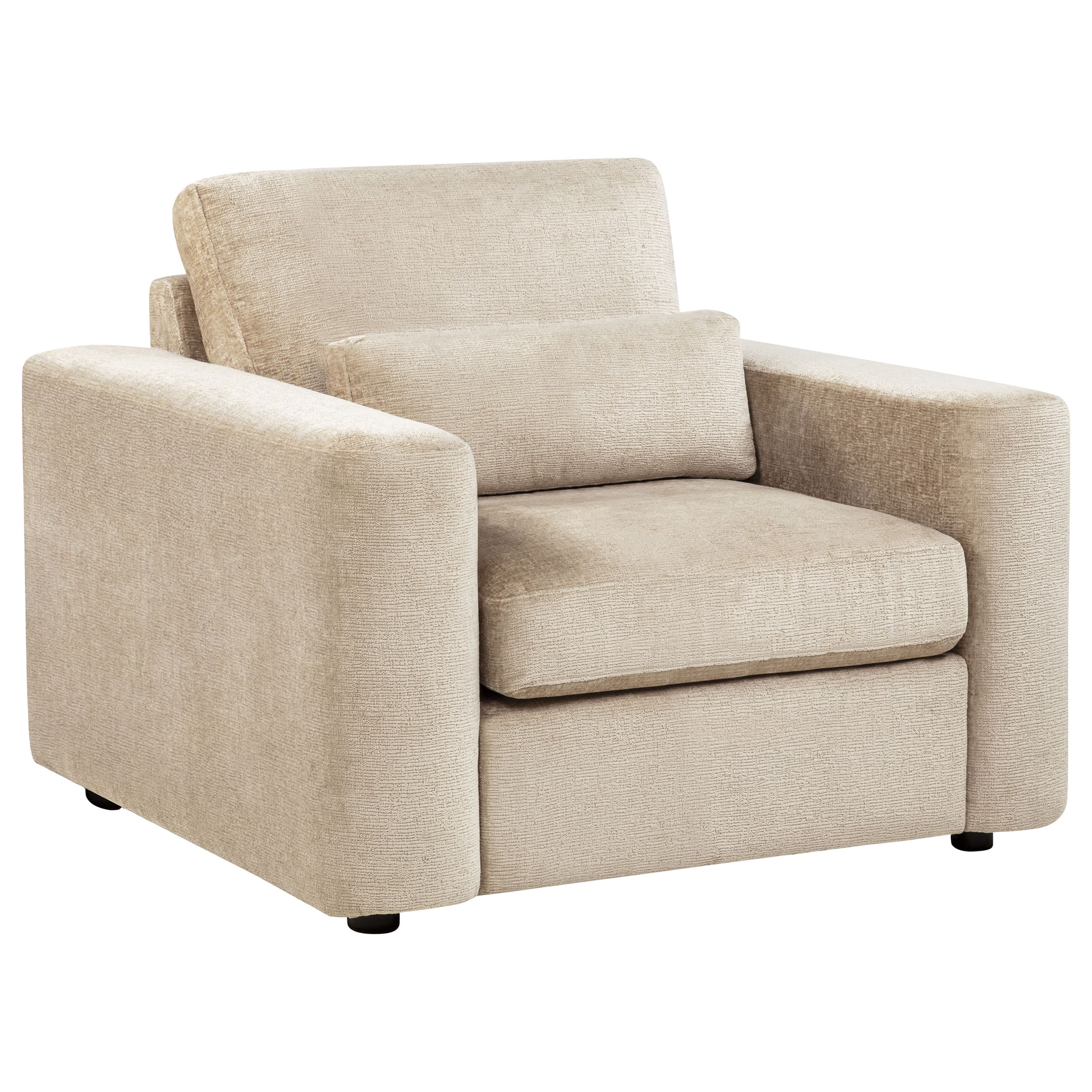 Amador 3-piece Chenille Upholstered Track Arm Sofa Set Camel - Image 6
