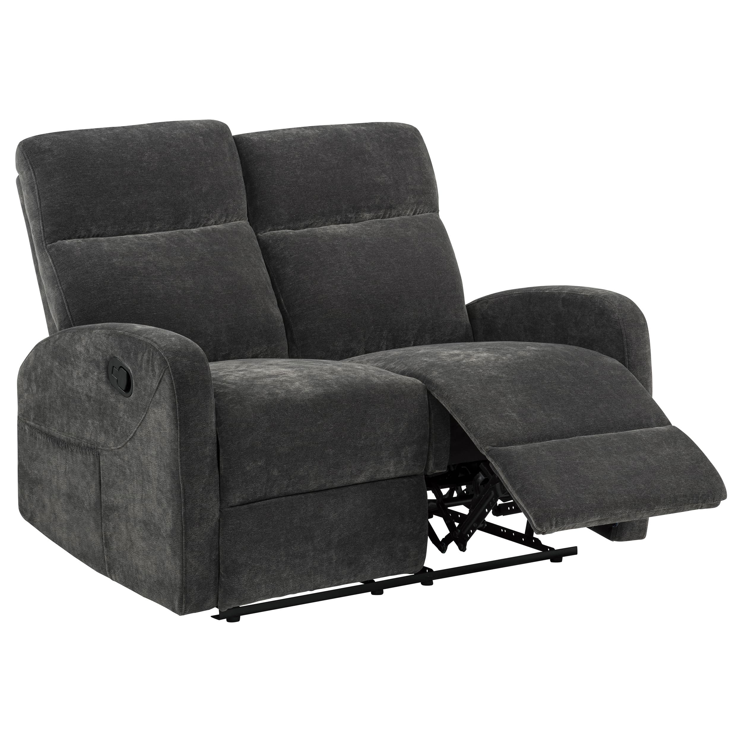 Hamilton 3-piece Chenille Manual Reclining Sofa Set Charcoal Grey - Image 7