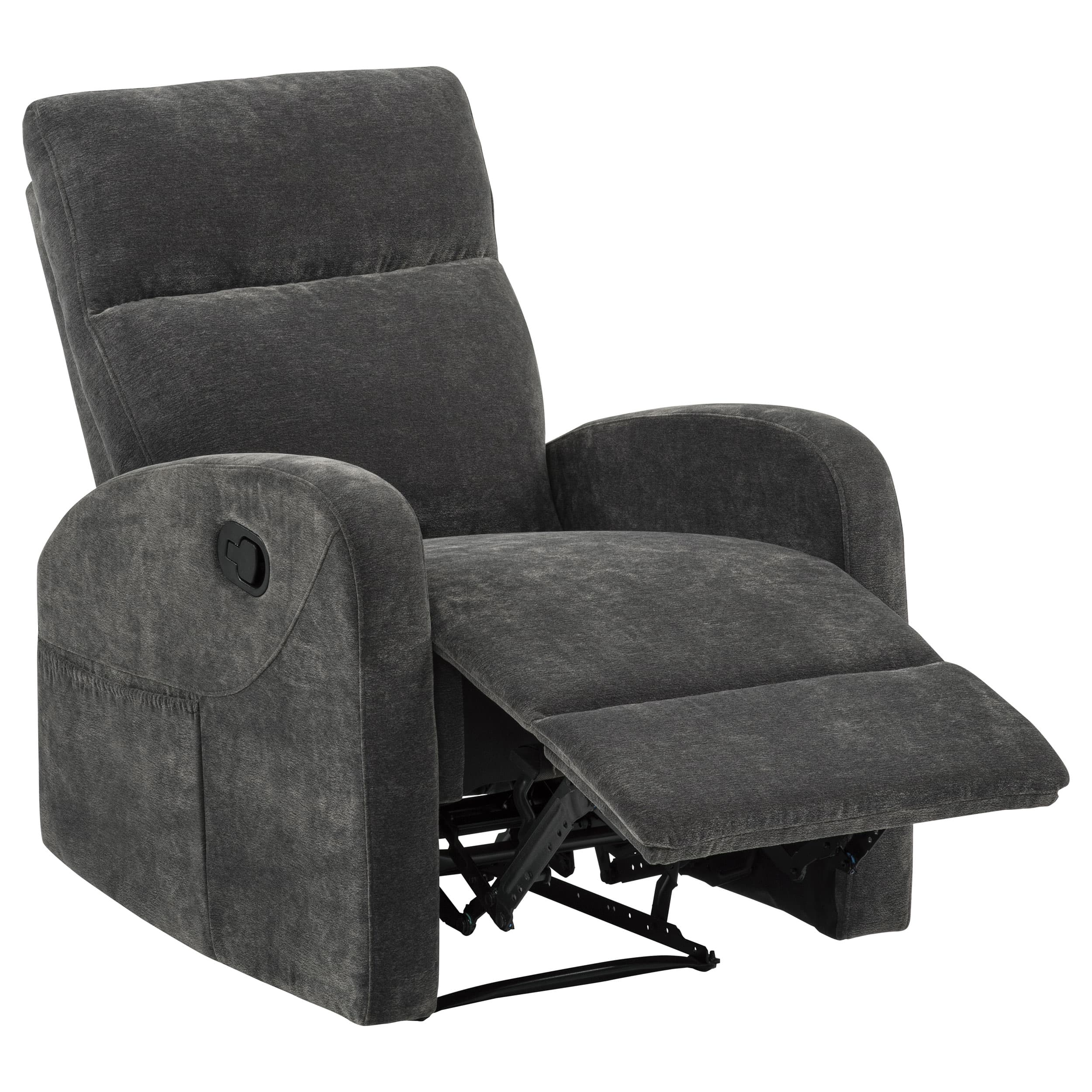 Hamilton 3-piece Chenille Manual Reclining Sofa Set Charcoal Grey - Image 10