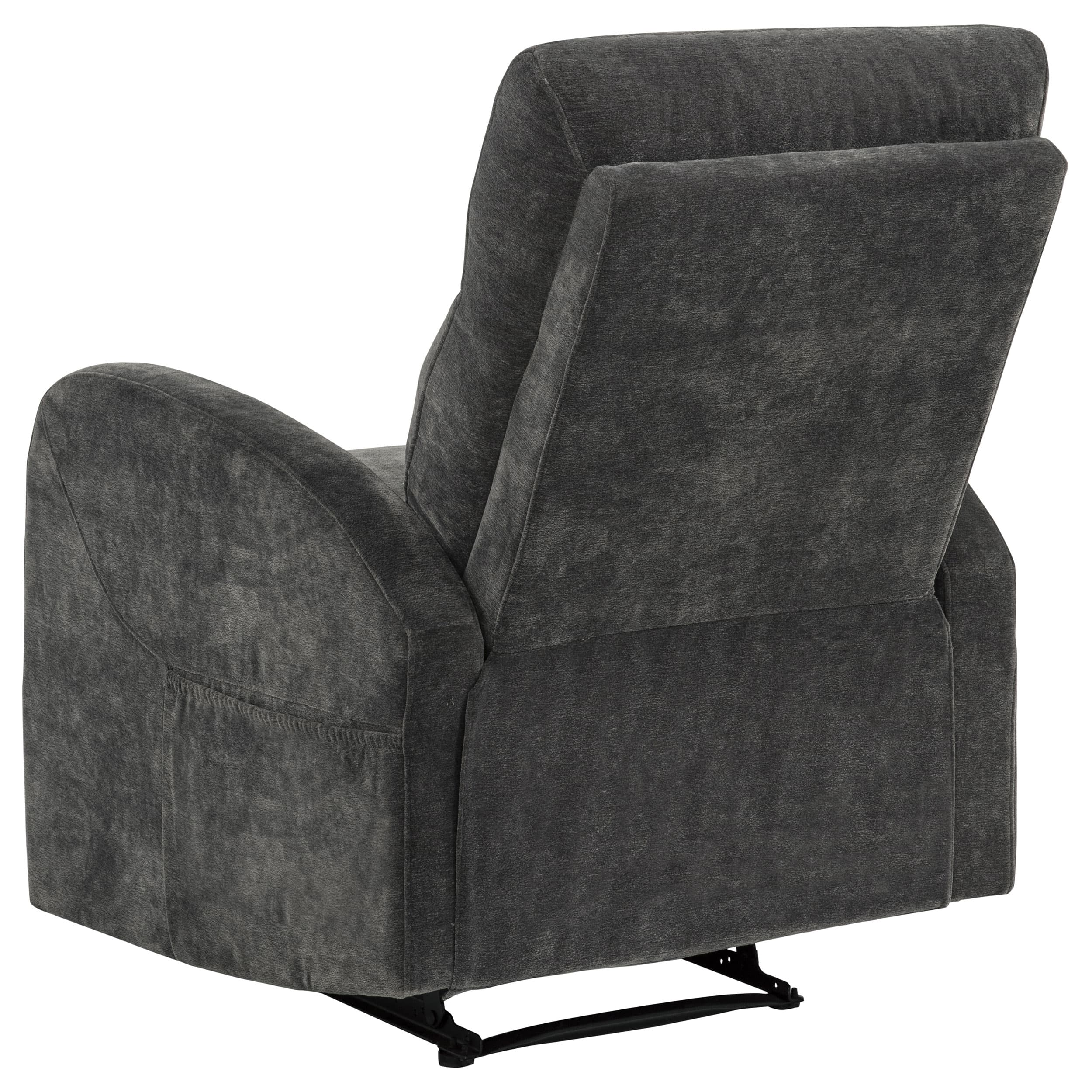 Hamilton 3-piece Chenille Manual Reclining Sofa Set Charcoal Grey - Image 11