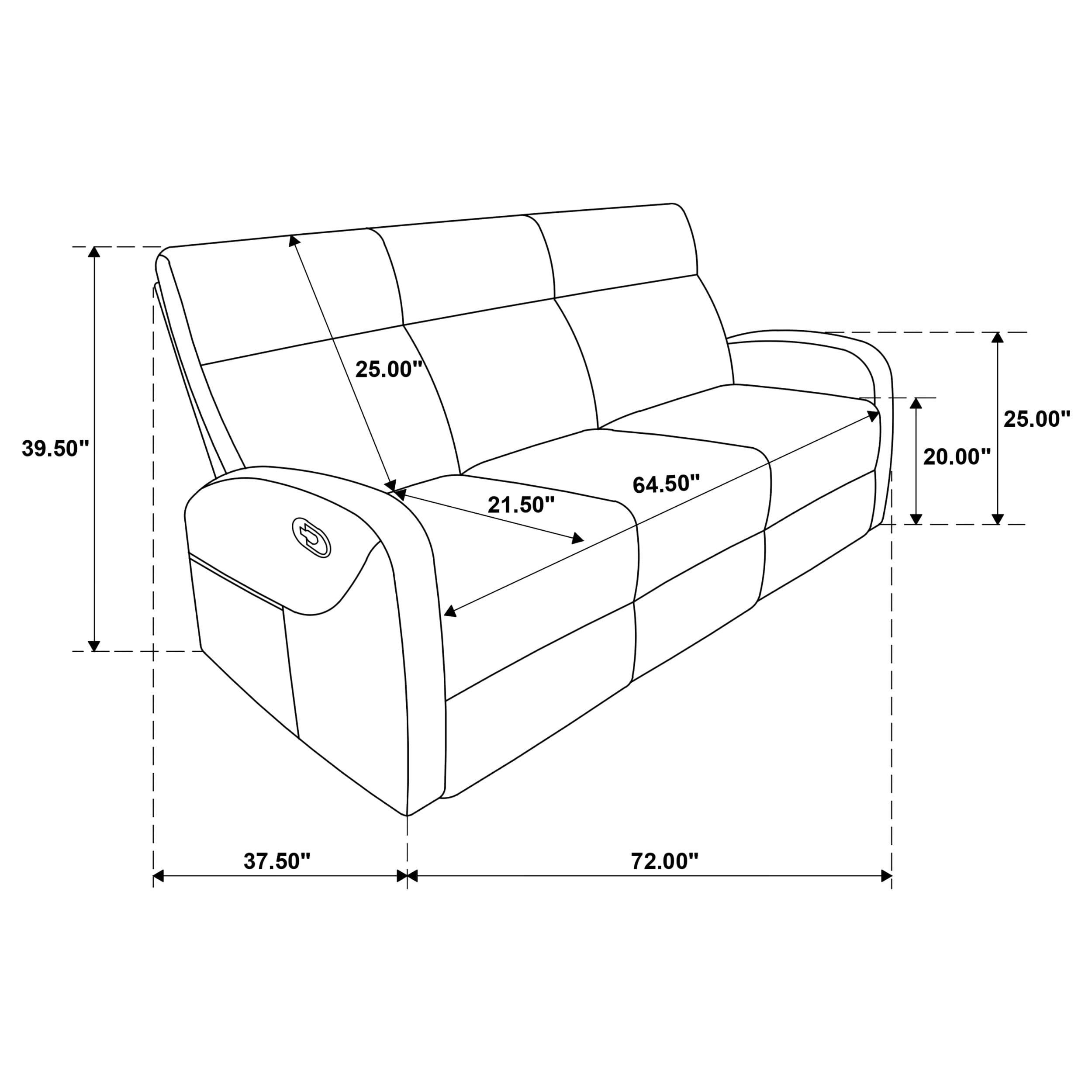 Hamilton 3-piece Chenille Manual Reclining Sofa Set Charcoal Grey - Image 15