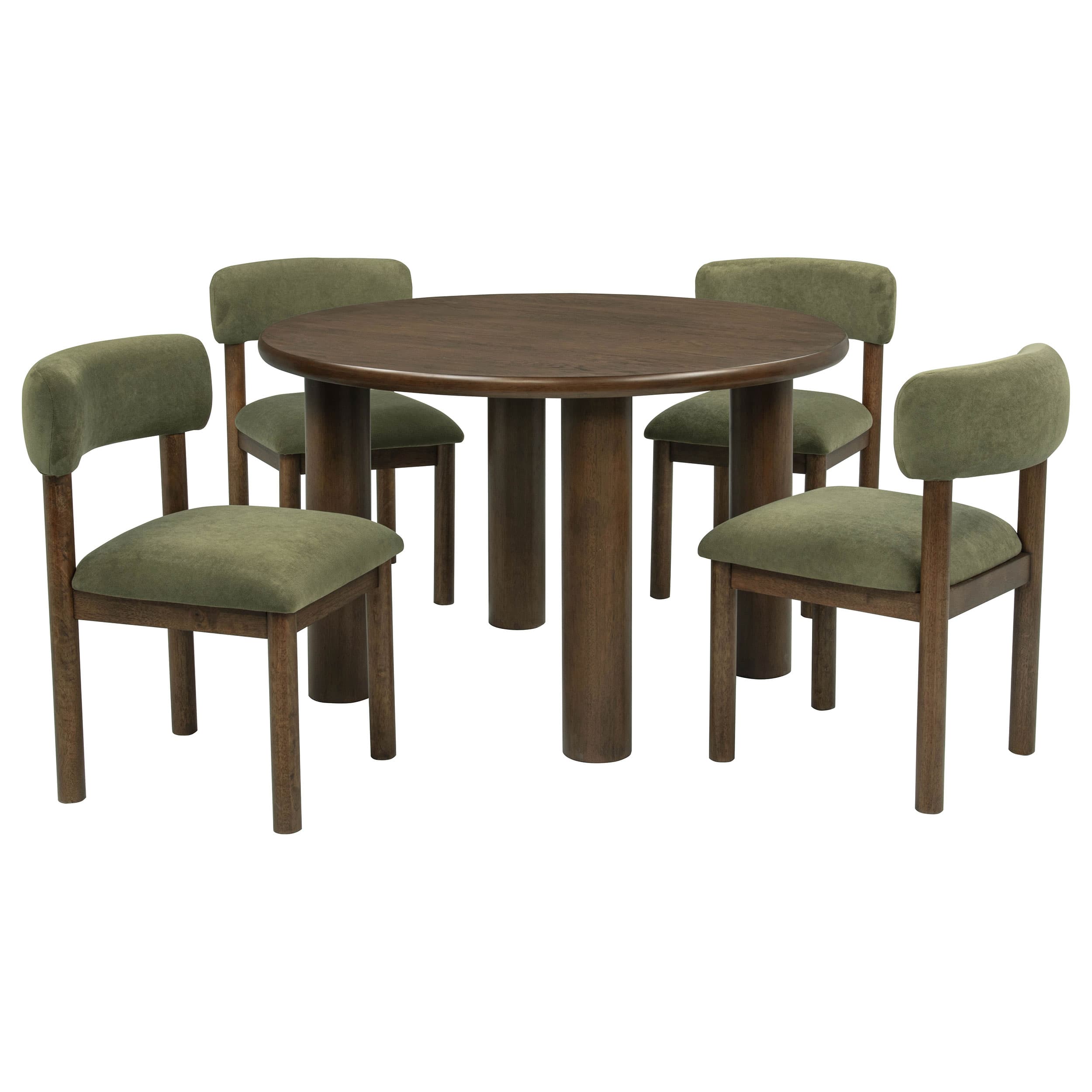 Faulkner 5-piece 48-inch Round Dining Set Moss Green - Image 1