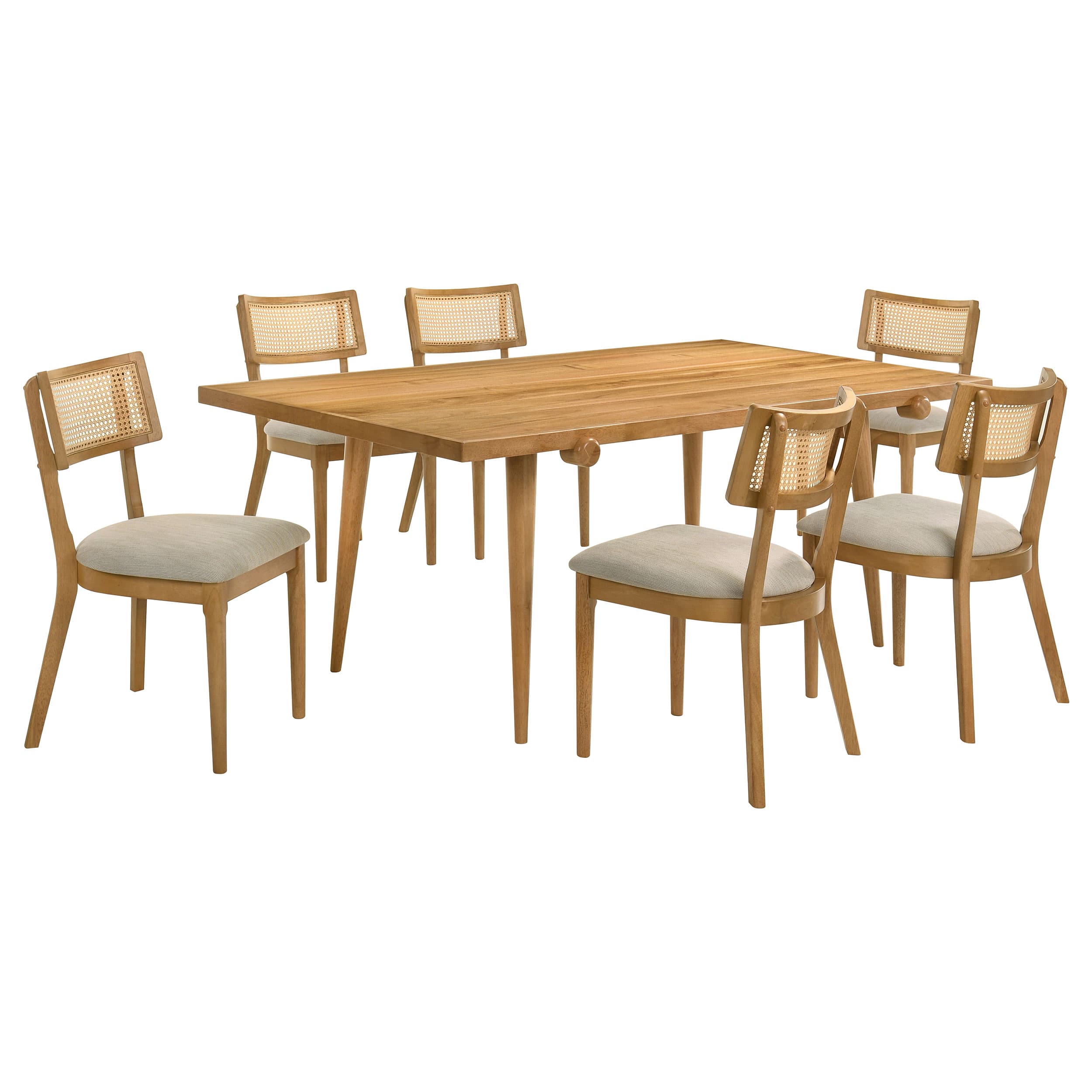 Fabra 7-piece 79-inch Rectangular Dining Set Honey Wheat - Image 1