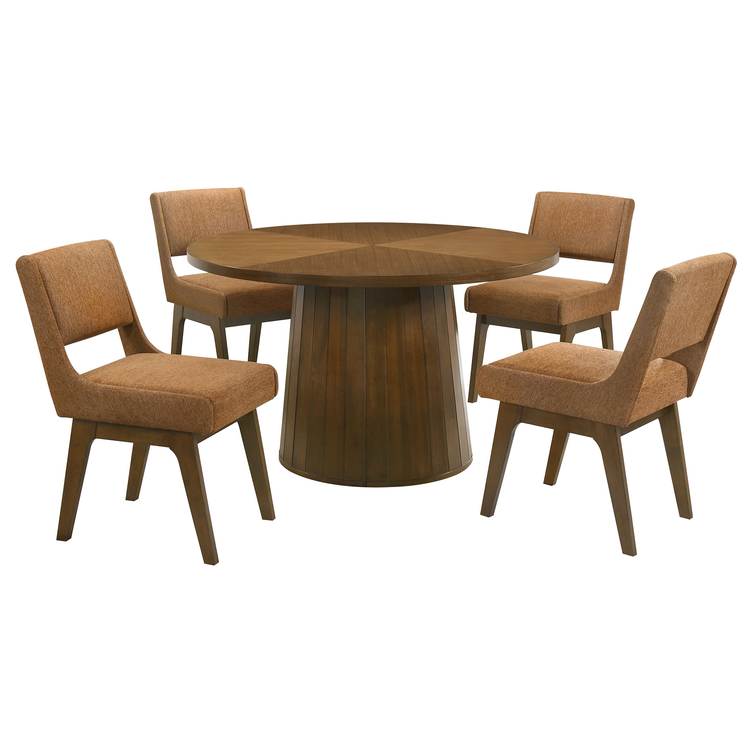 Galindo 5-piece 52-inch Round Dining Set Nutmeg and Walnut - Image 1