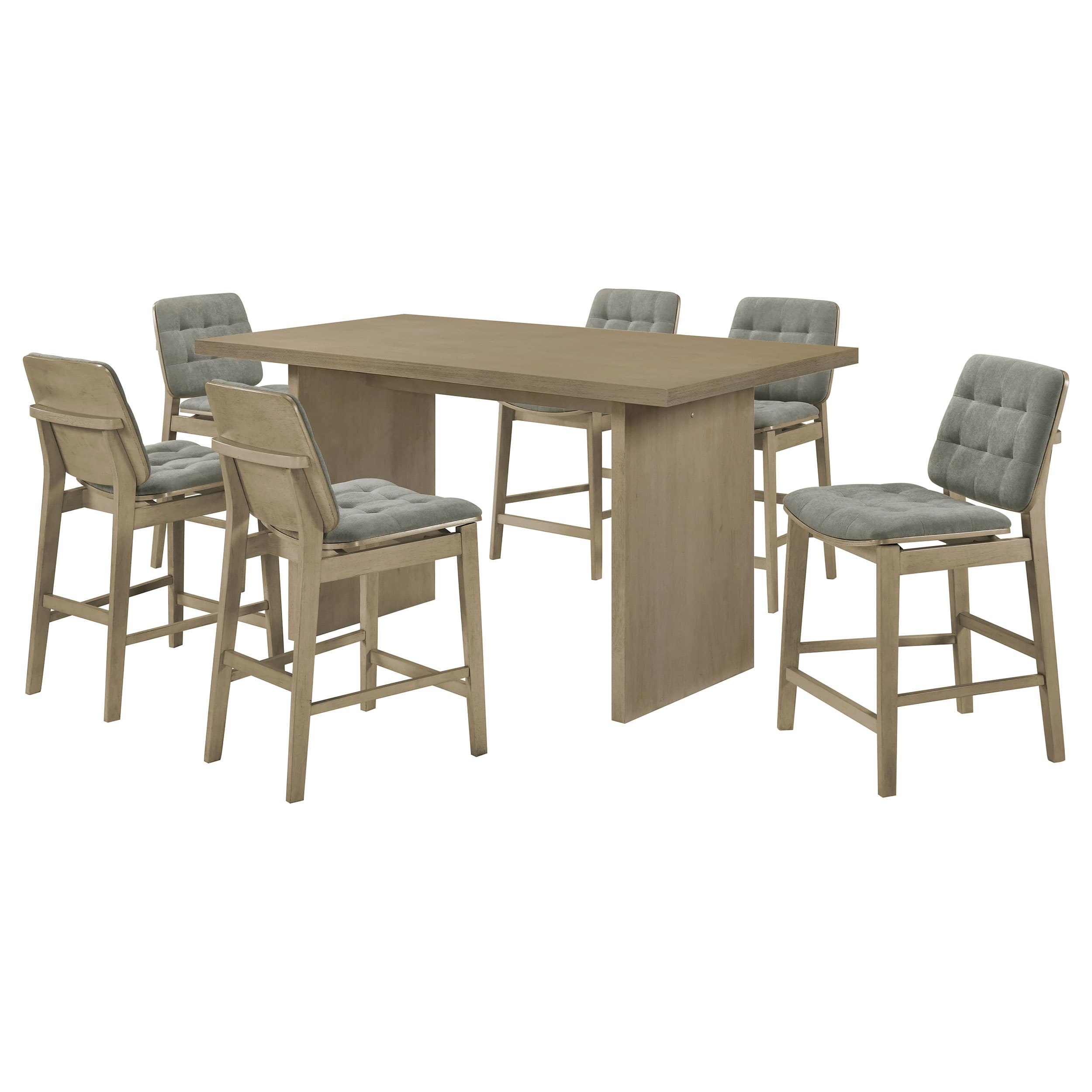 Decker 7-piece 70-inch Rectangular Counter Height Dining Set Grey and Natural Oak - Image 1