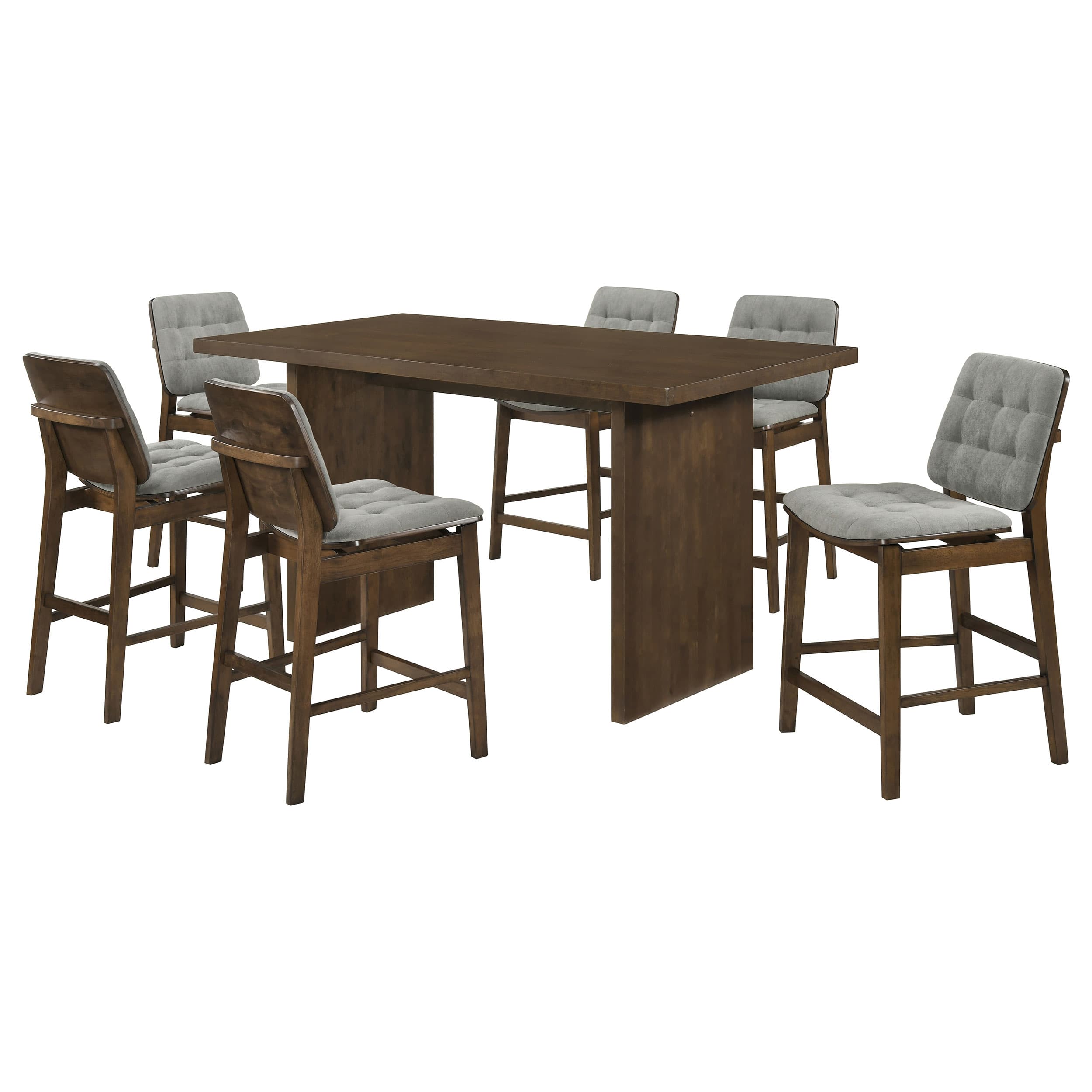 Decker 7-piece 70-inch Rectangular Counter Height Dining Set Grey and Walnut - Image 1