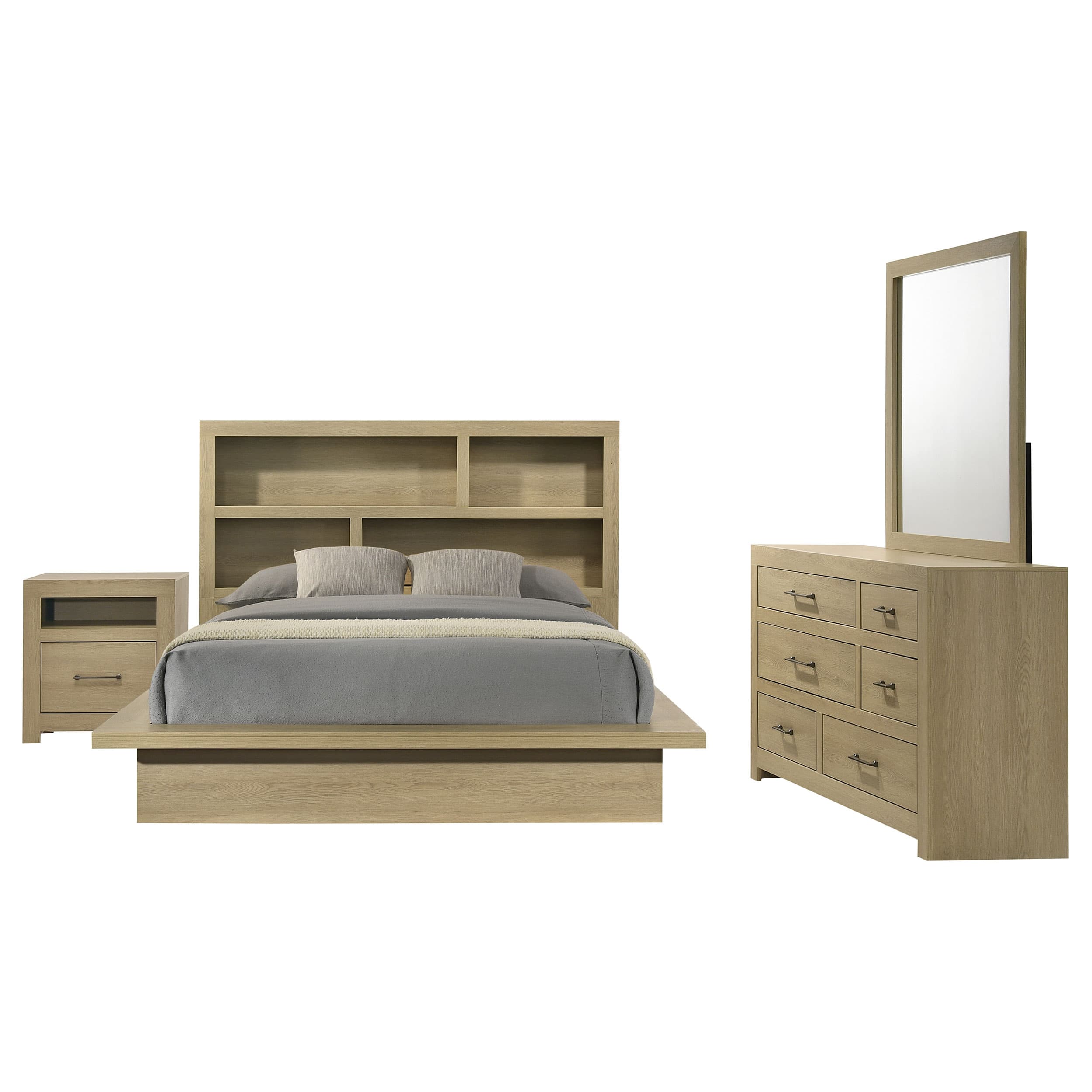 Hendricks 4-piece Queen Bedroom Set Light Oak - Image 1