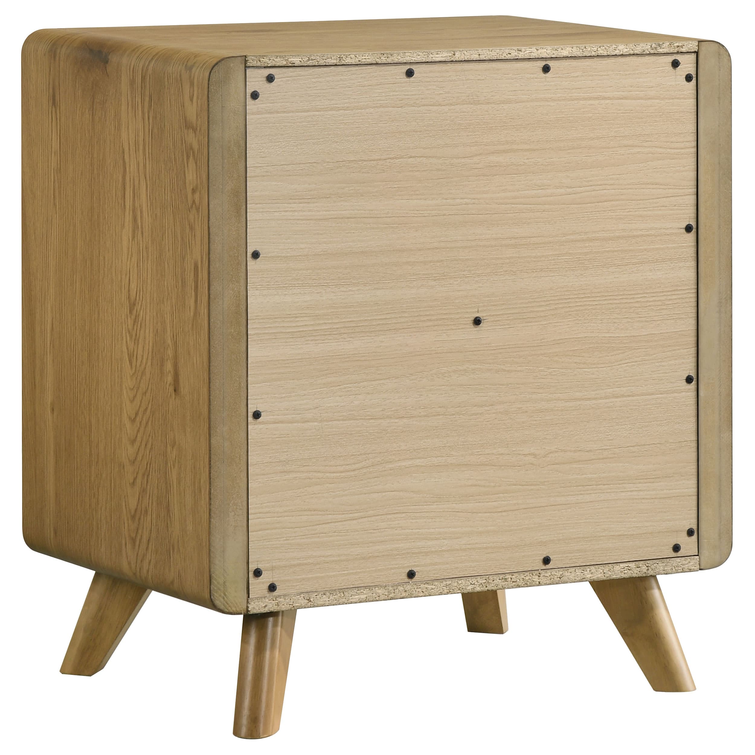 Bennett Queen Upholstered 5-Piece Mid-Century Bedroom Set Light Oak - Image 5