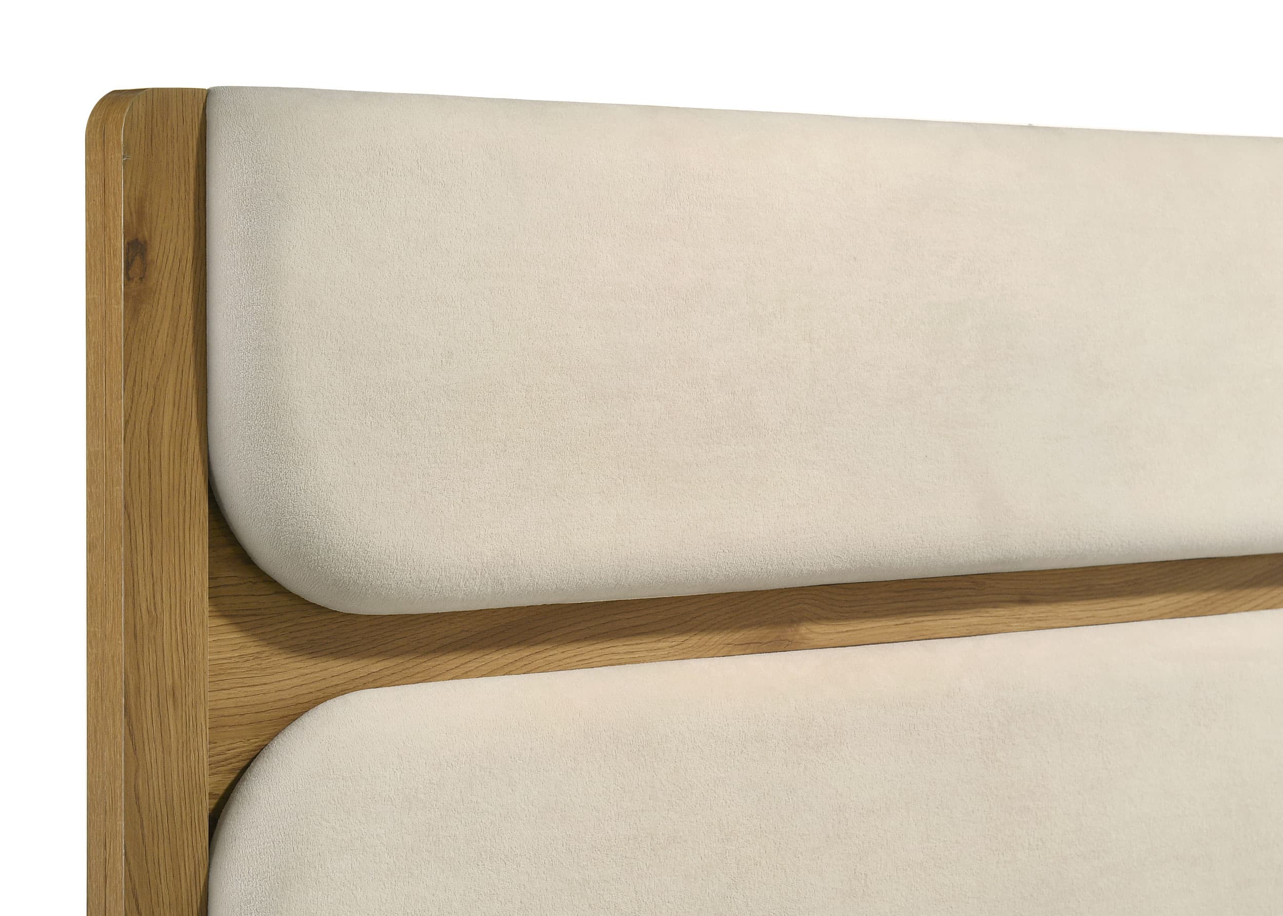 Bennett Queen Upholstered 5-Piece Mid-Century Bedroom Set Light Oak - Image 12