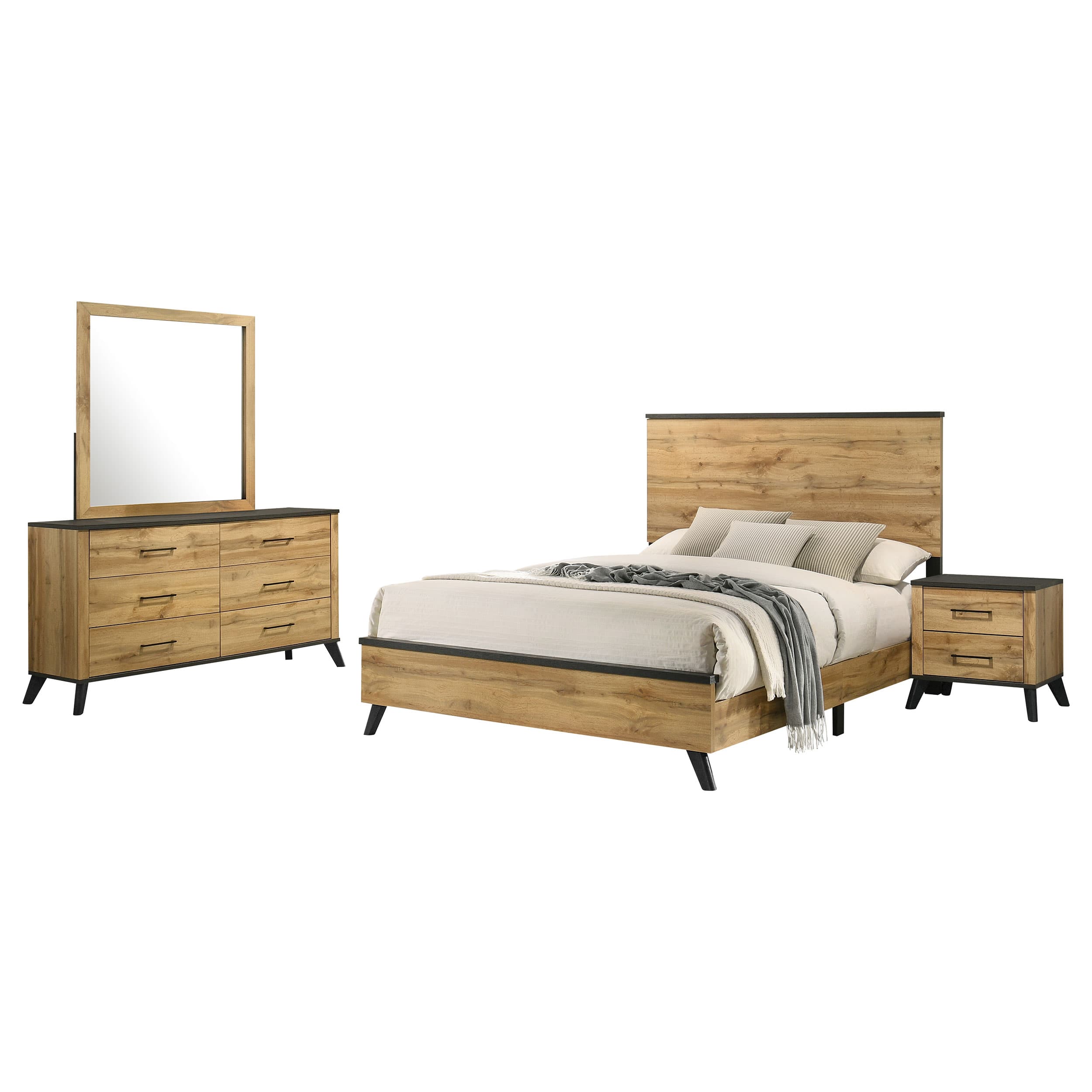 Kaywood 4-piece Queen Bedroom Set Natural Pine - Image 1