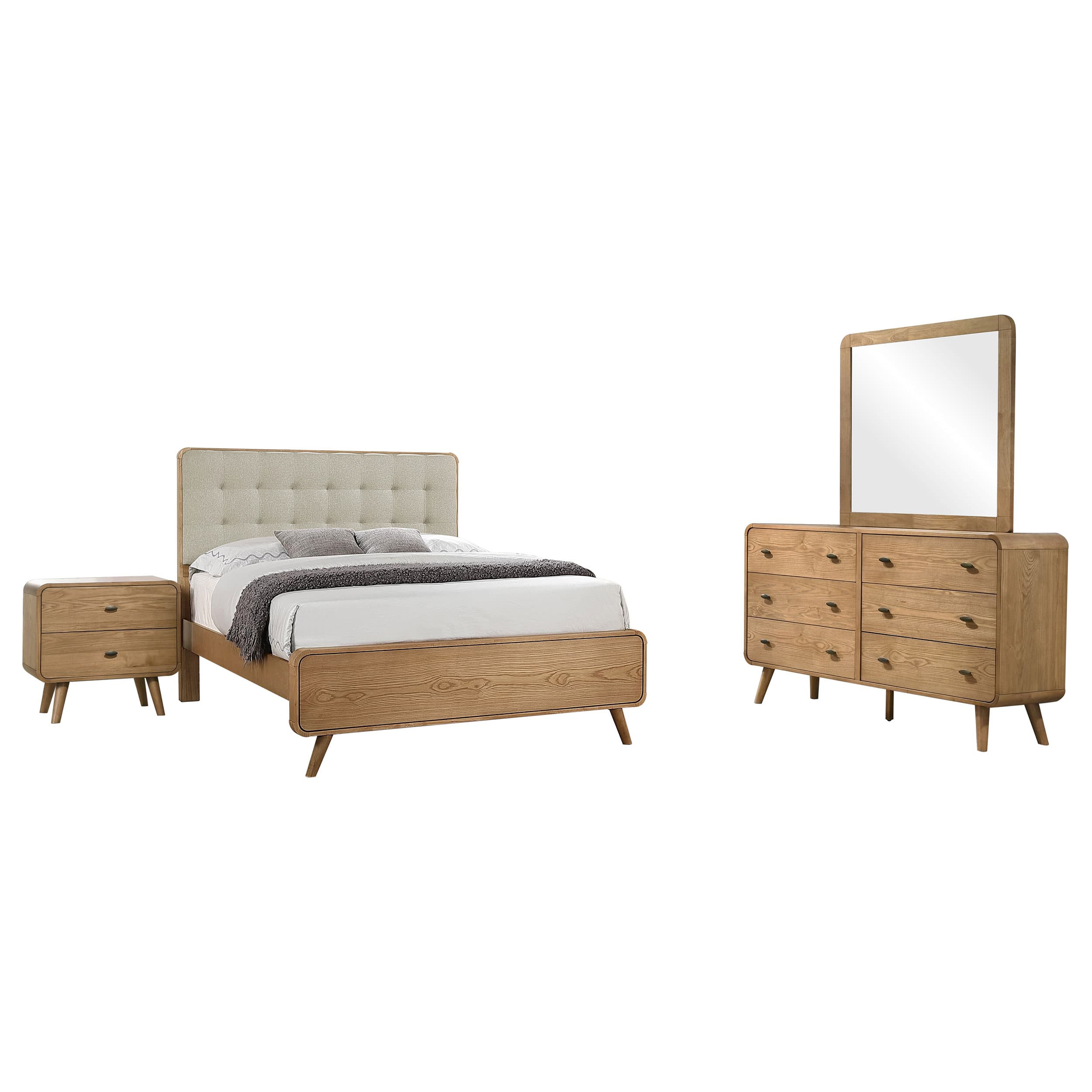 Robyn 4-piece Queen Bedroom Set Light Ash - Image 1