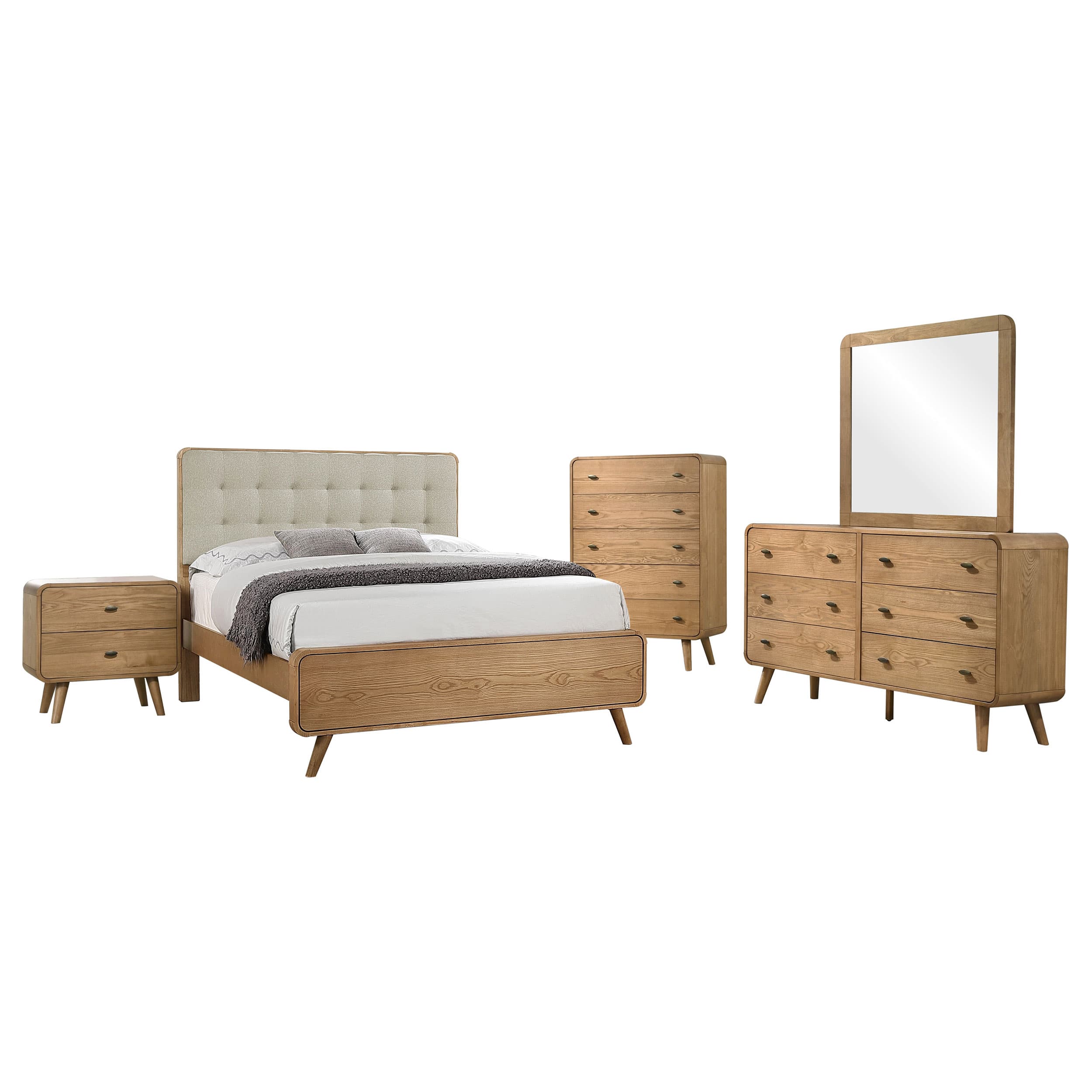 Robyn 5-piece Queen Bedroom Set Light Ash - Image 1
