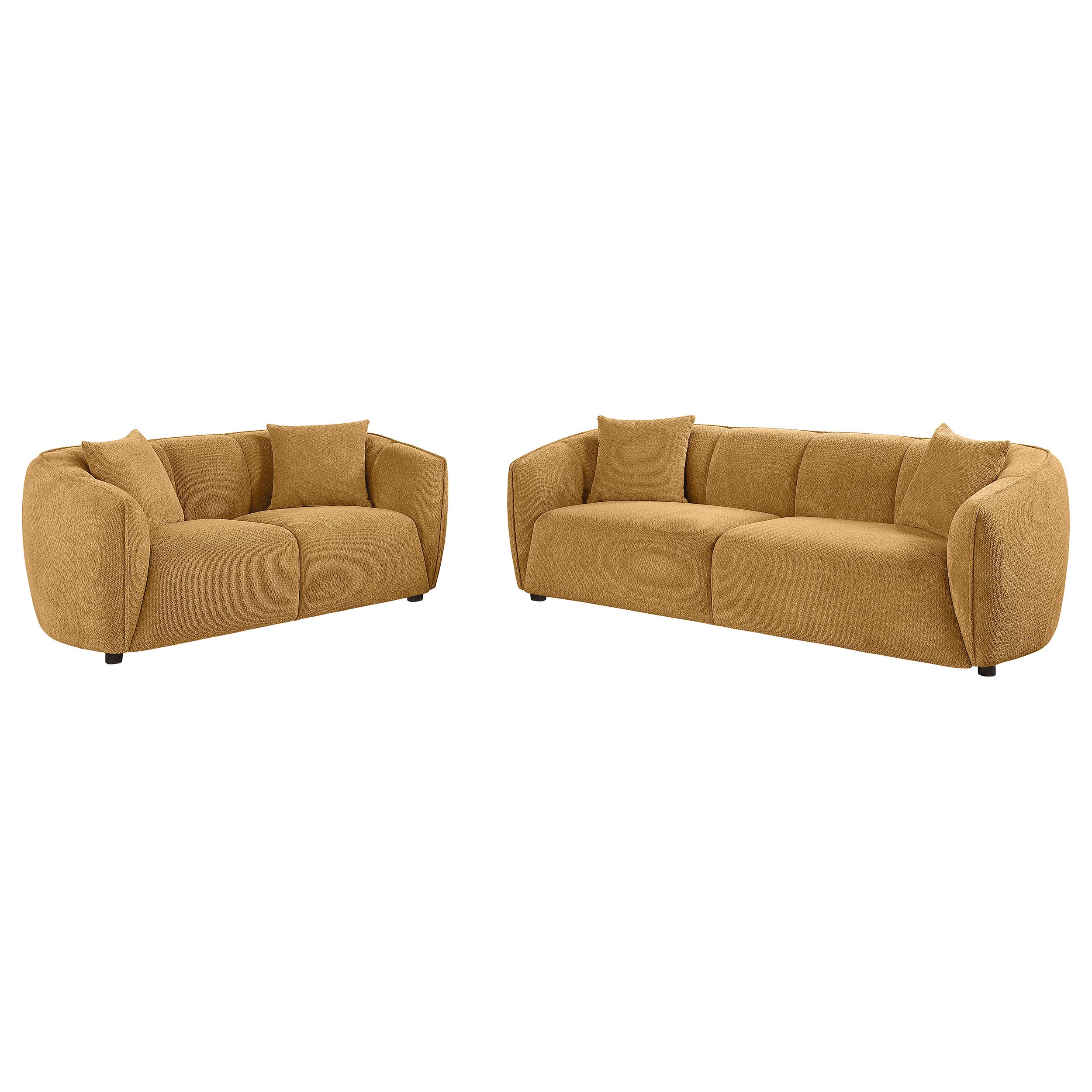 Aleisha 2-piece Fabric Upholstered Sofa Set Mustard Yellow - Image 1