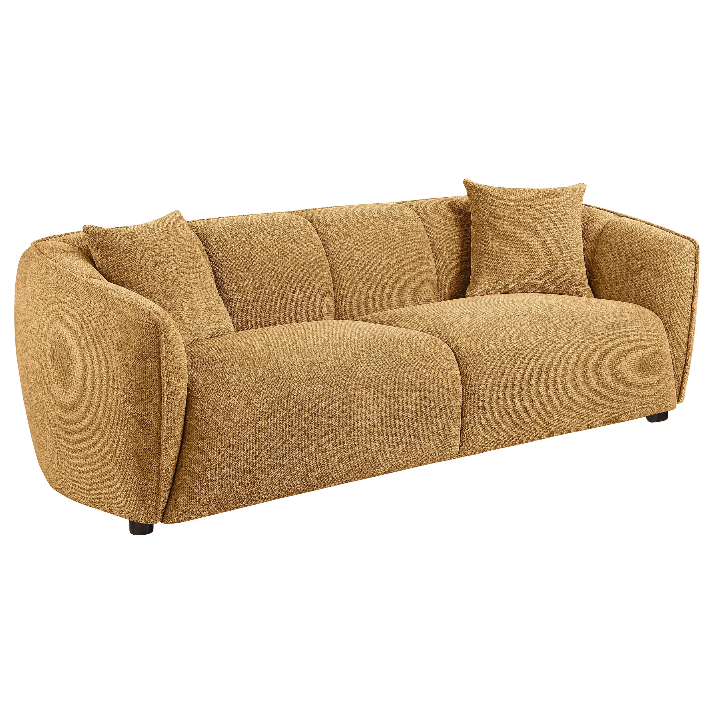 Aleisha 2-piece Fabric Upholstered Sofa Set Mustard Yellow - Image 2