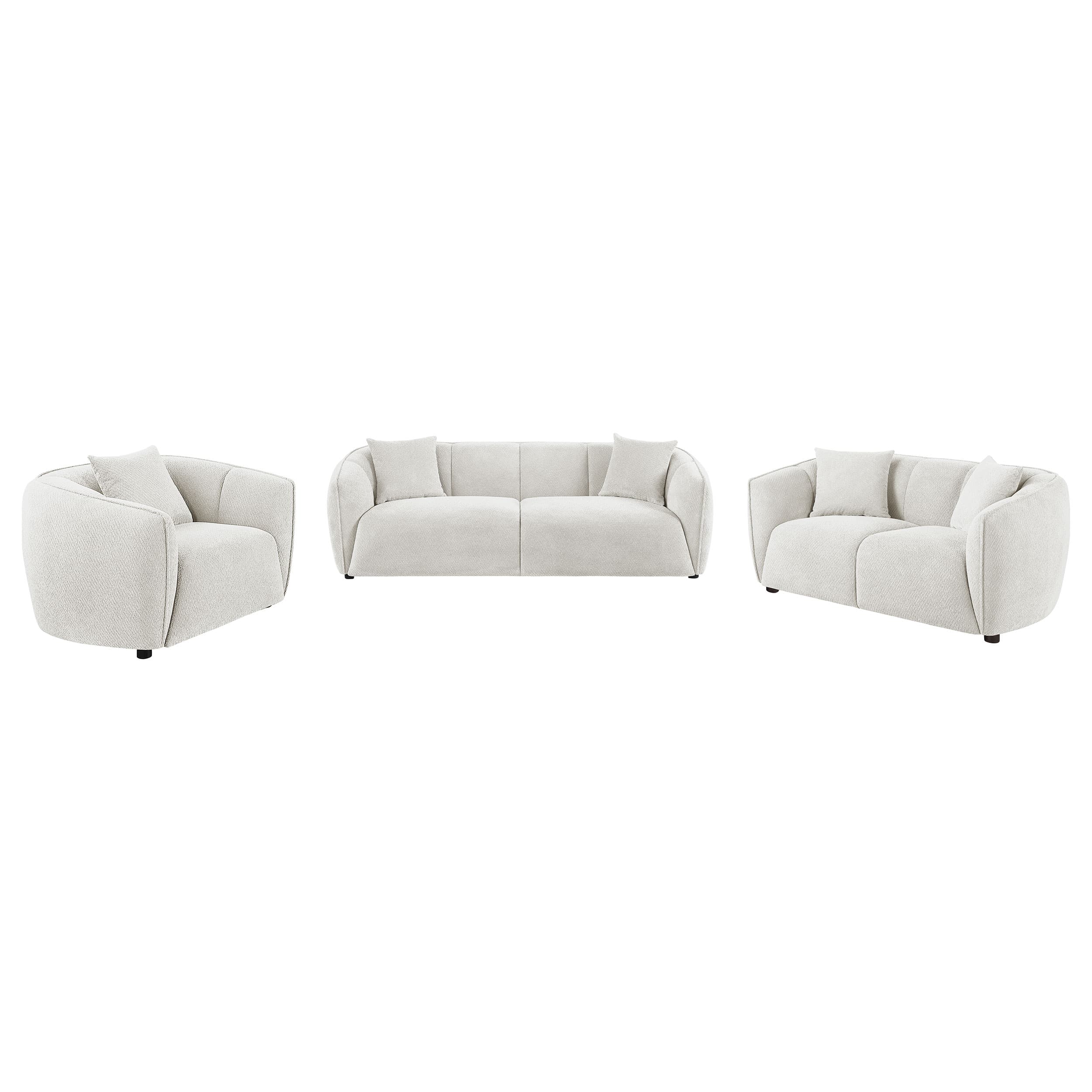 Aleisha 3-piece Fabric Upholstered Sofa Set Sand - Image 1