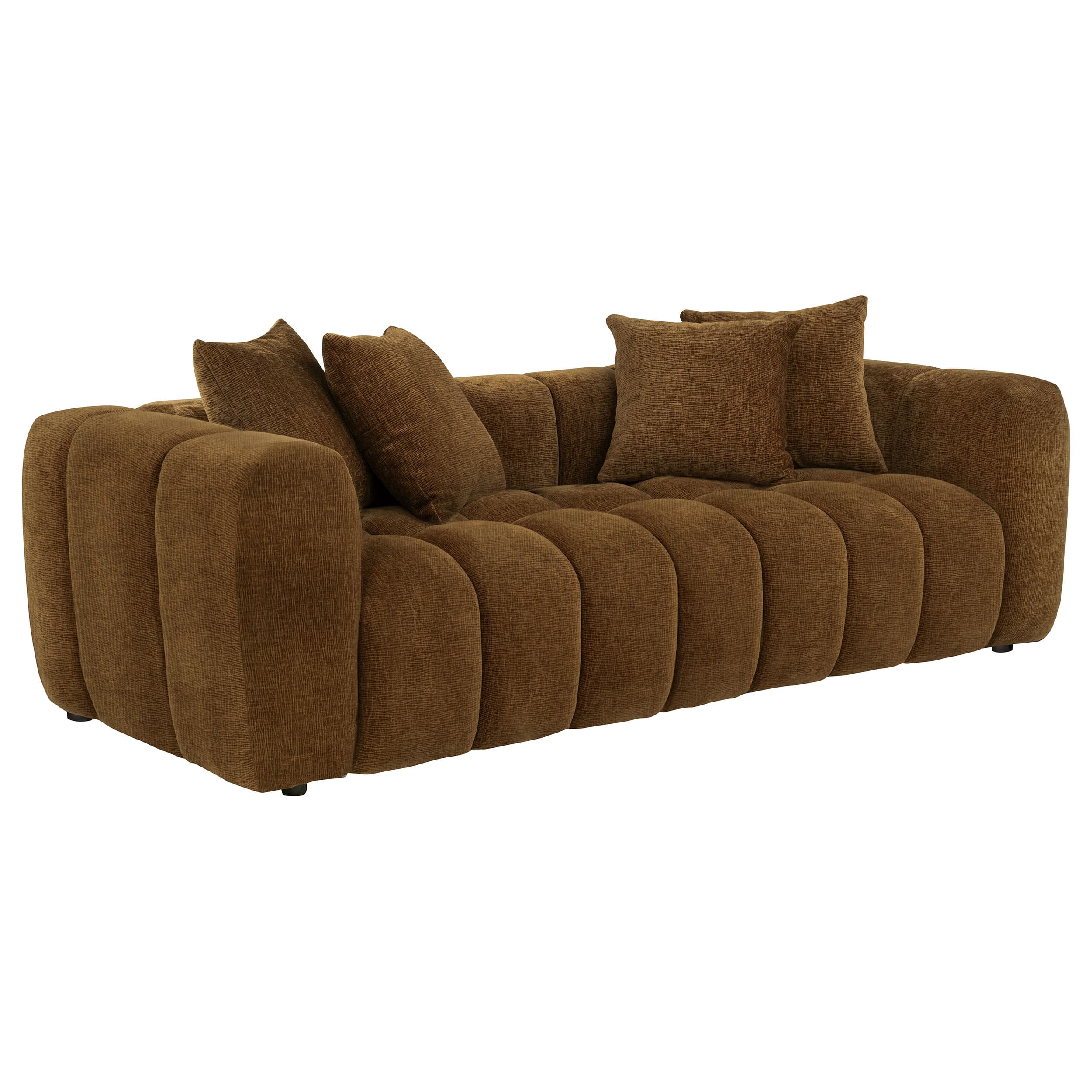 Lazaro 2-piece Fabric Upholstered Wide Channel Sofa Set Bronze - Image 2