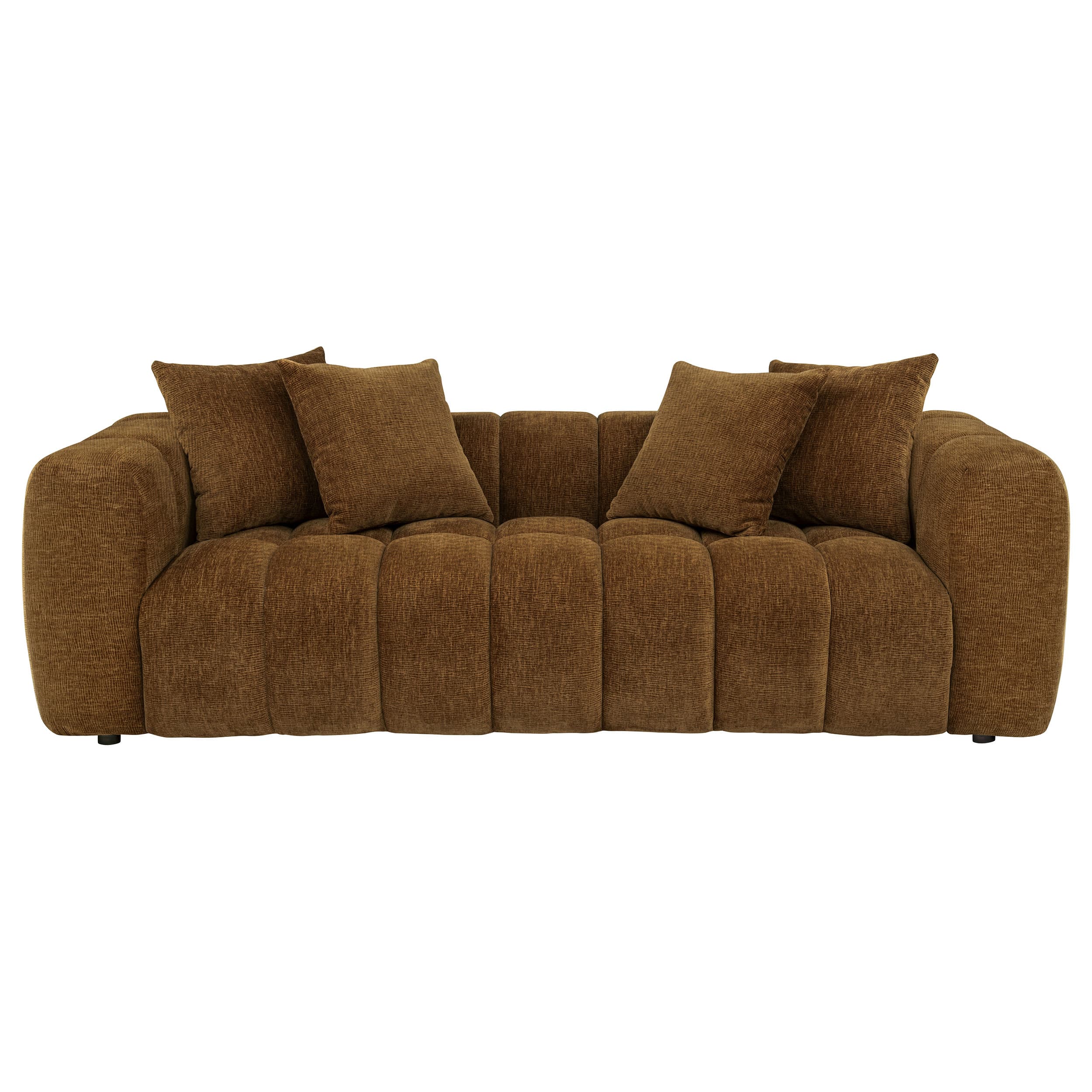Lazaro 2-piece Fabric Upholstered Wide Channel Sofa Set Bronze - Image 3