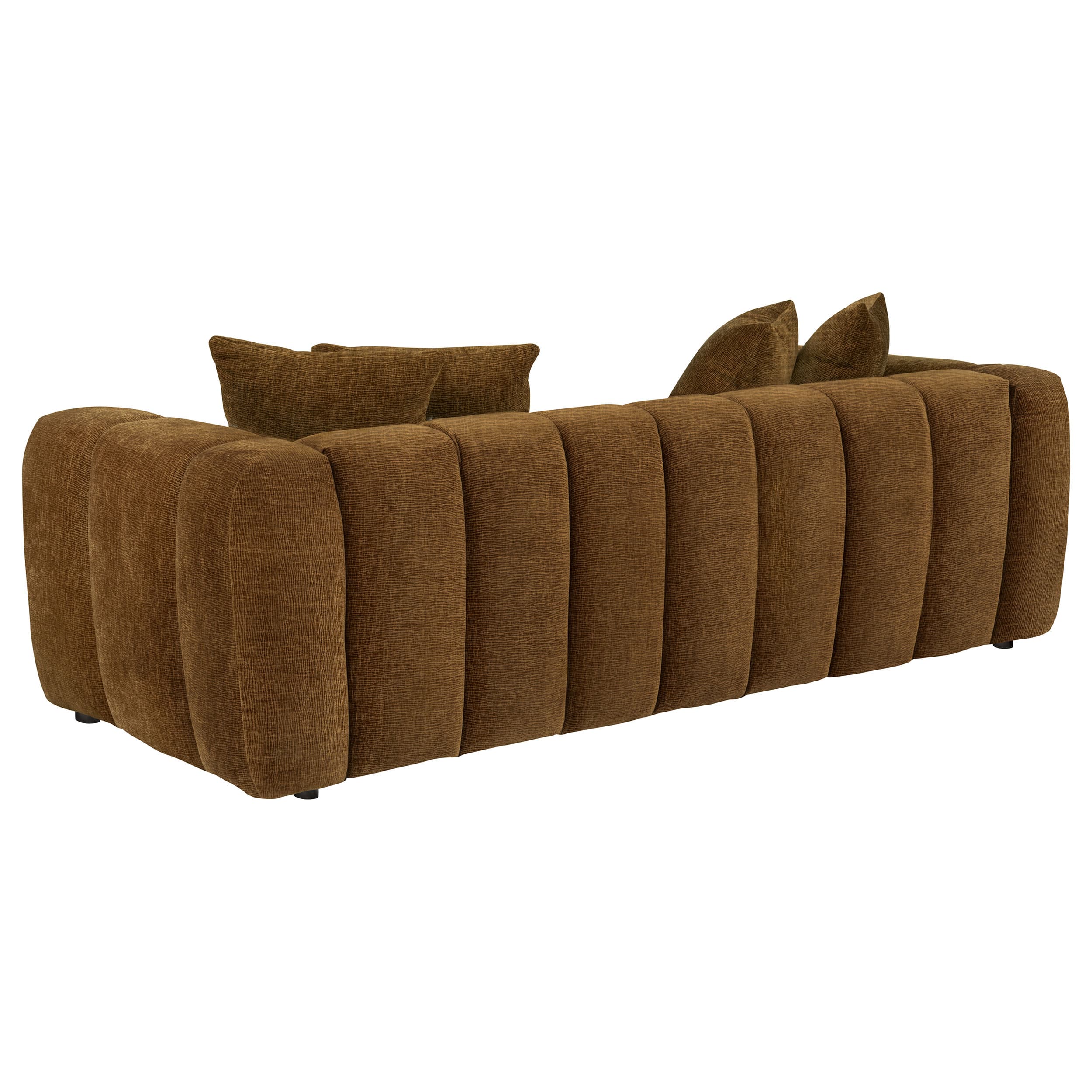 Lazaro 2-piece Fabric Upholstered Wide Channel Sofa Set Bronze - Image 4