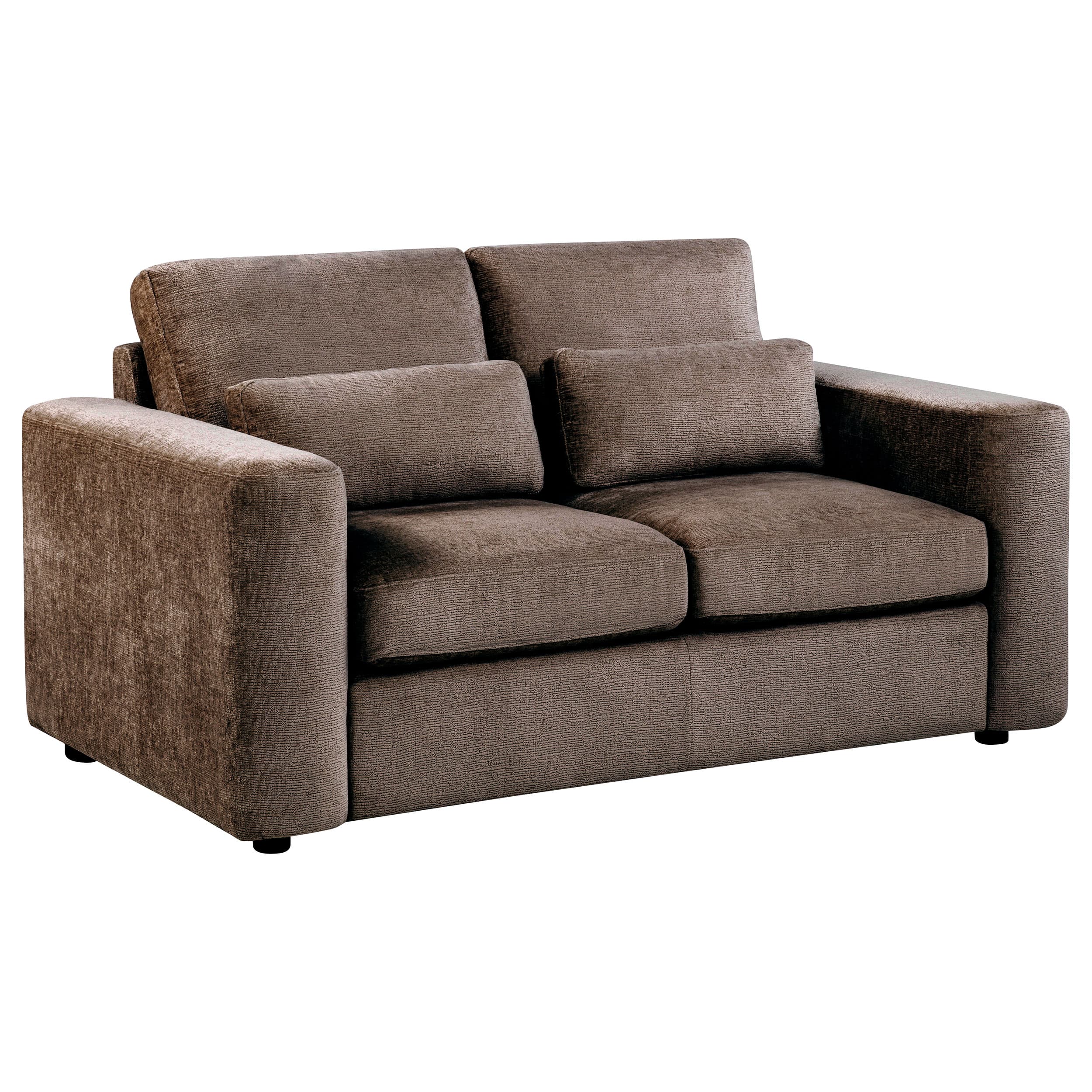 Amador 2-piece Chenille Upholstered Track Arm Sofa Set Chocolate - Image 4