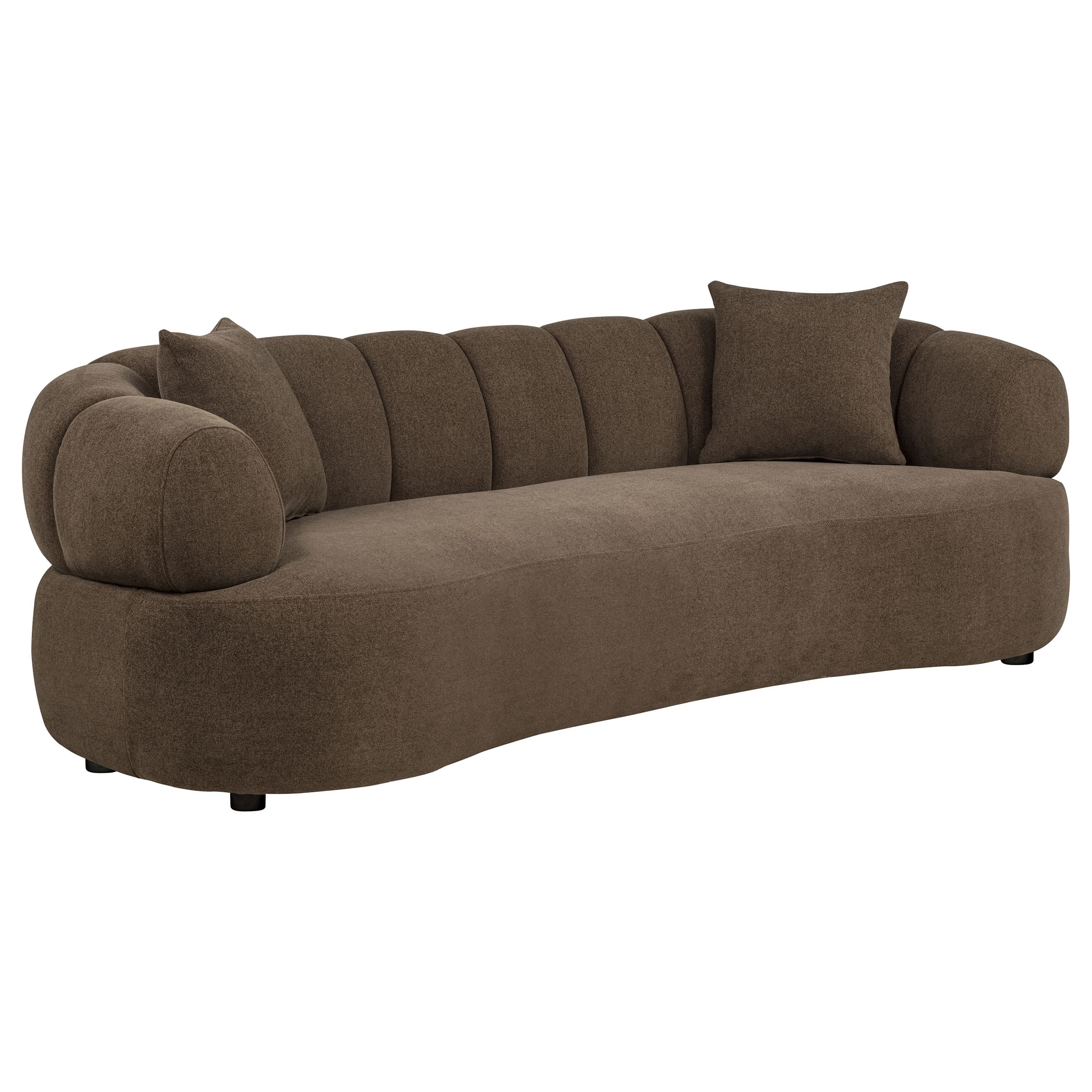 Casarin Fabric 2-Piece Channel-Back Sofa Set Brown - Image 2