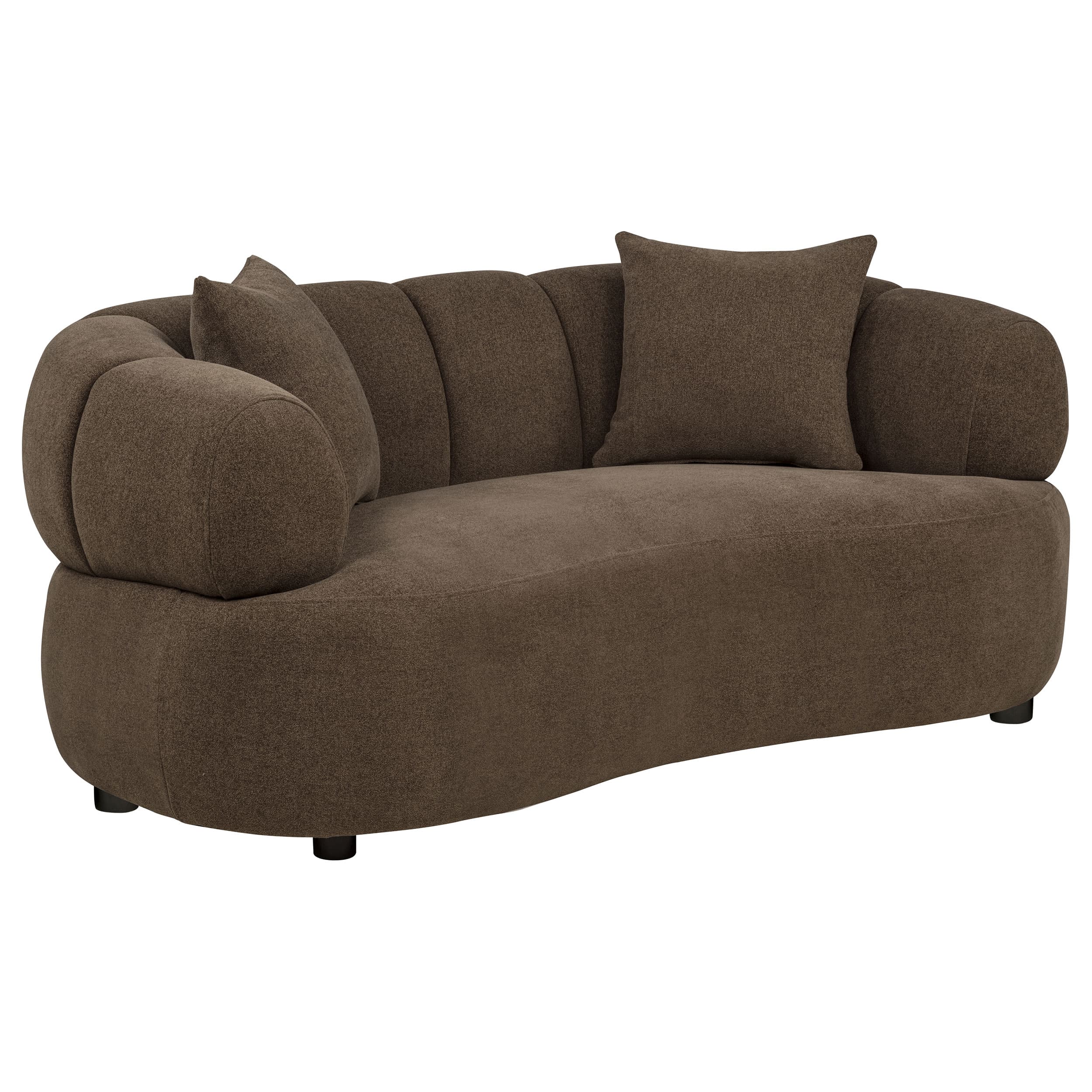 Casarin Fabric 3-Piece Channel-Back Sofa Set Brown - Image 4