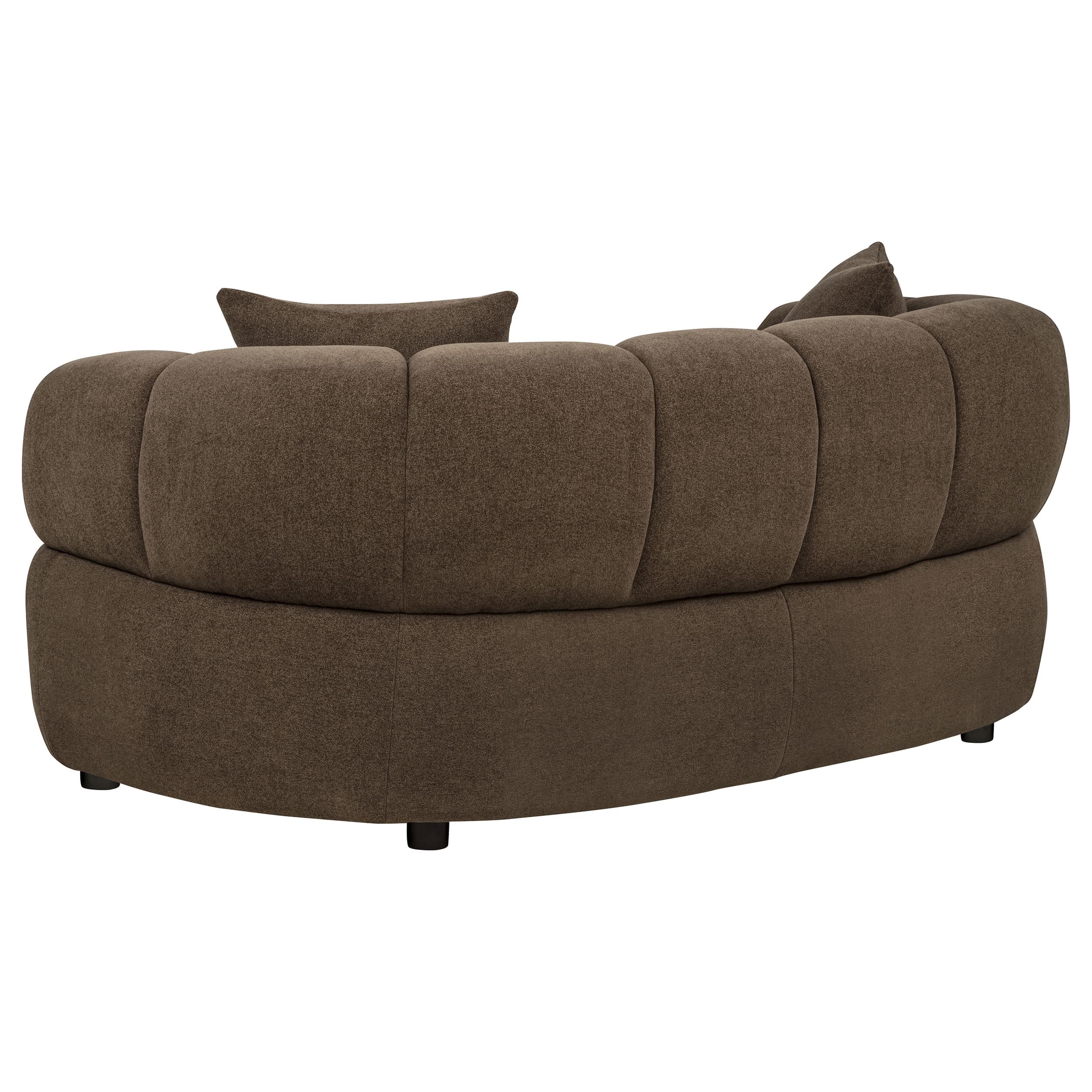 Casarin Fabric 3-Piece Channel-Back Sofa Set Brown - Image 5