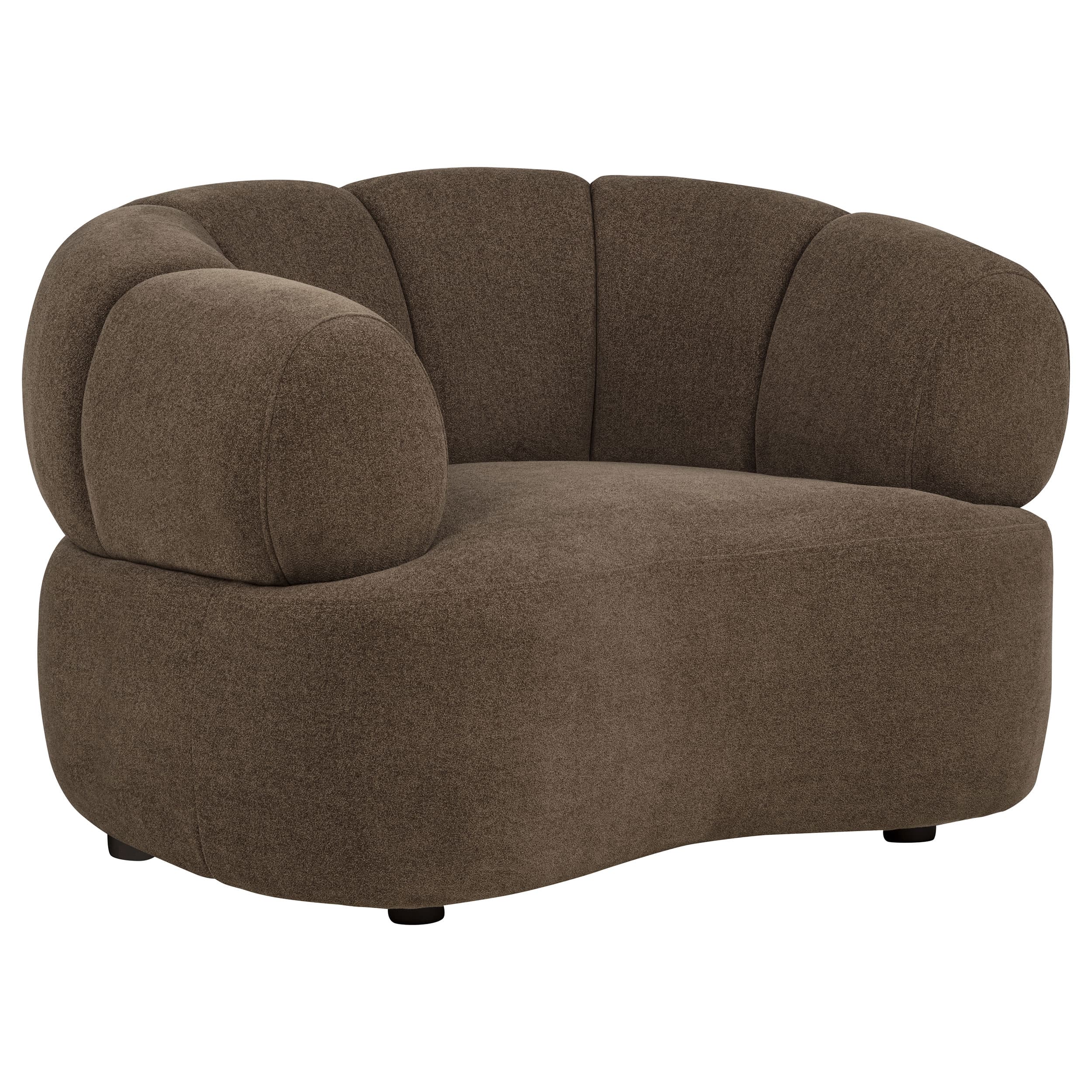 Casarin Fabric 3-Piece Channel-Back Sofa Set Brown - Image 6