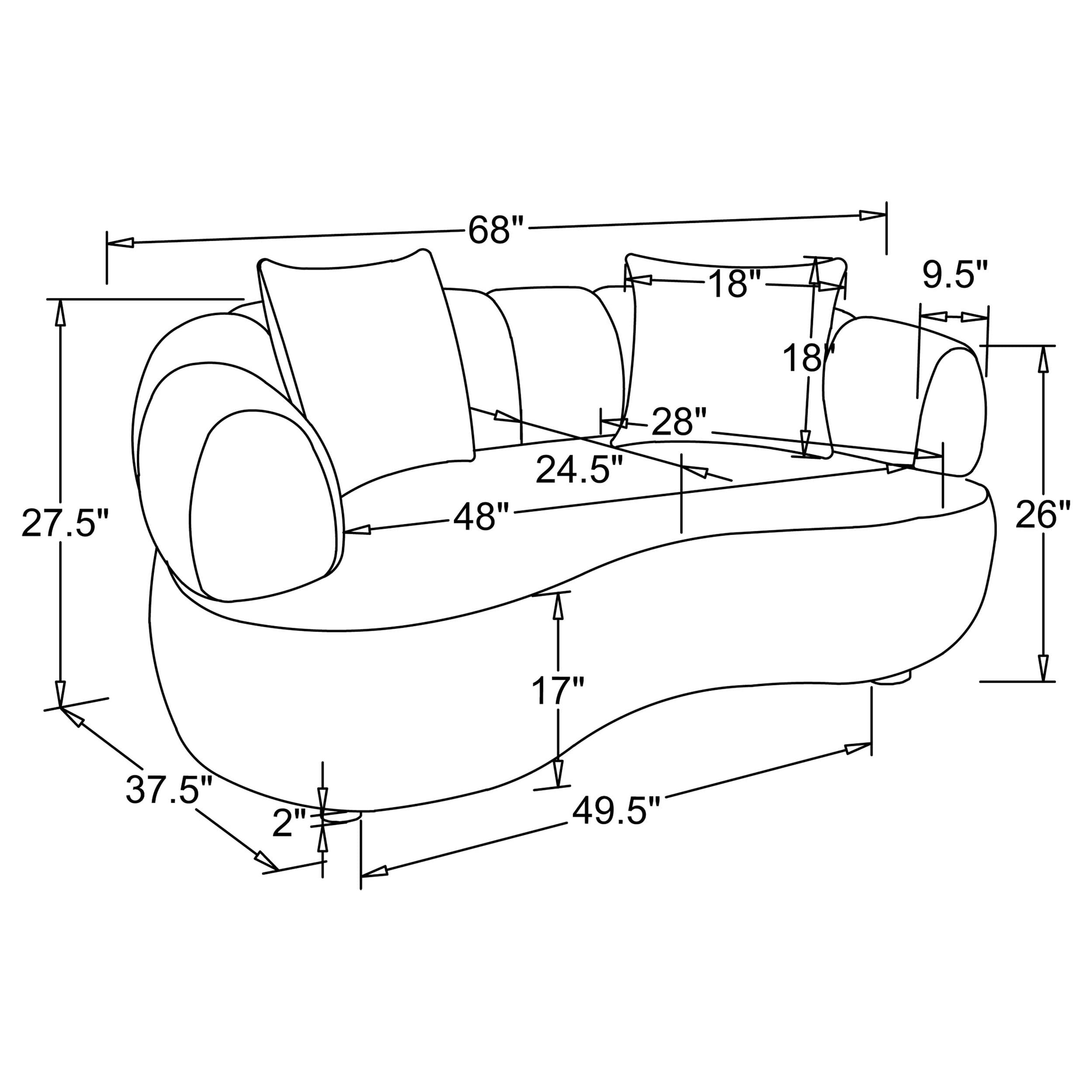 Casarin Fabric 3-Piece Channel-Back Sofa Set Brown - Image 10
