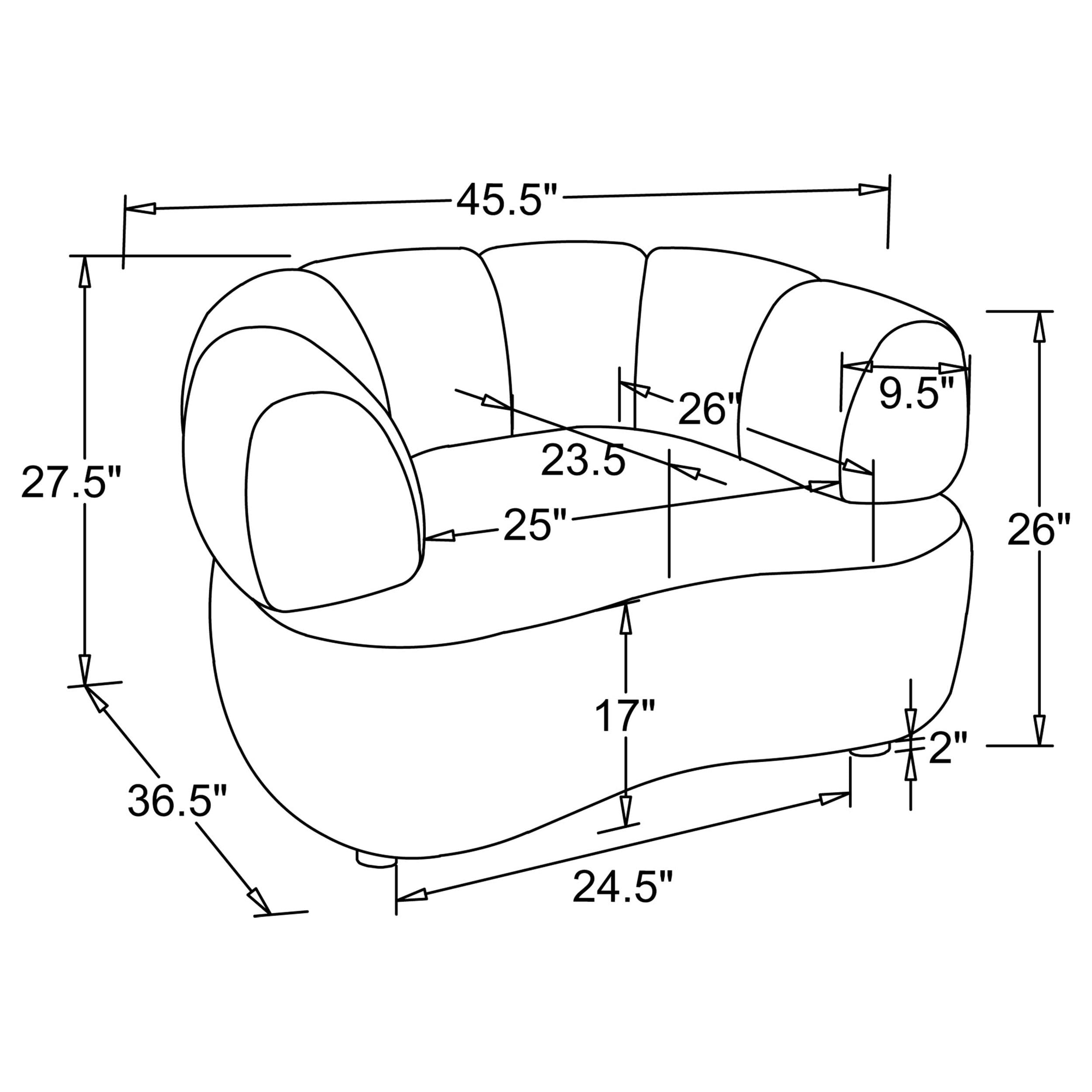 Casarin Fabric 3-Piece Channel-Back Sofa Set Brown - Image 11