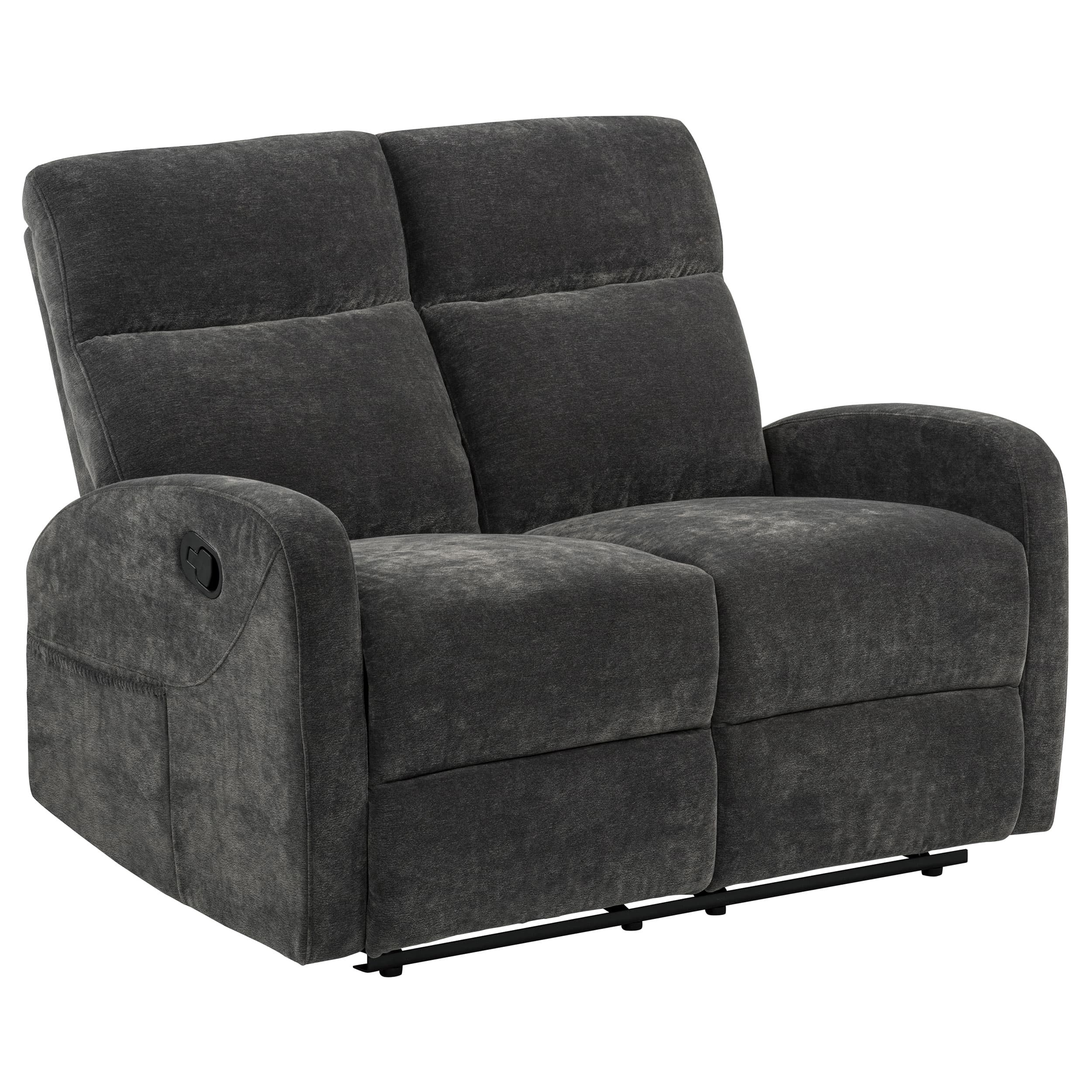 Hamilton 2-piece Chenille Manual Reclining Sofa Set Charcoal Grey - Image 8